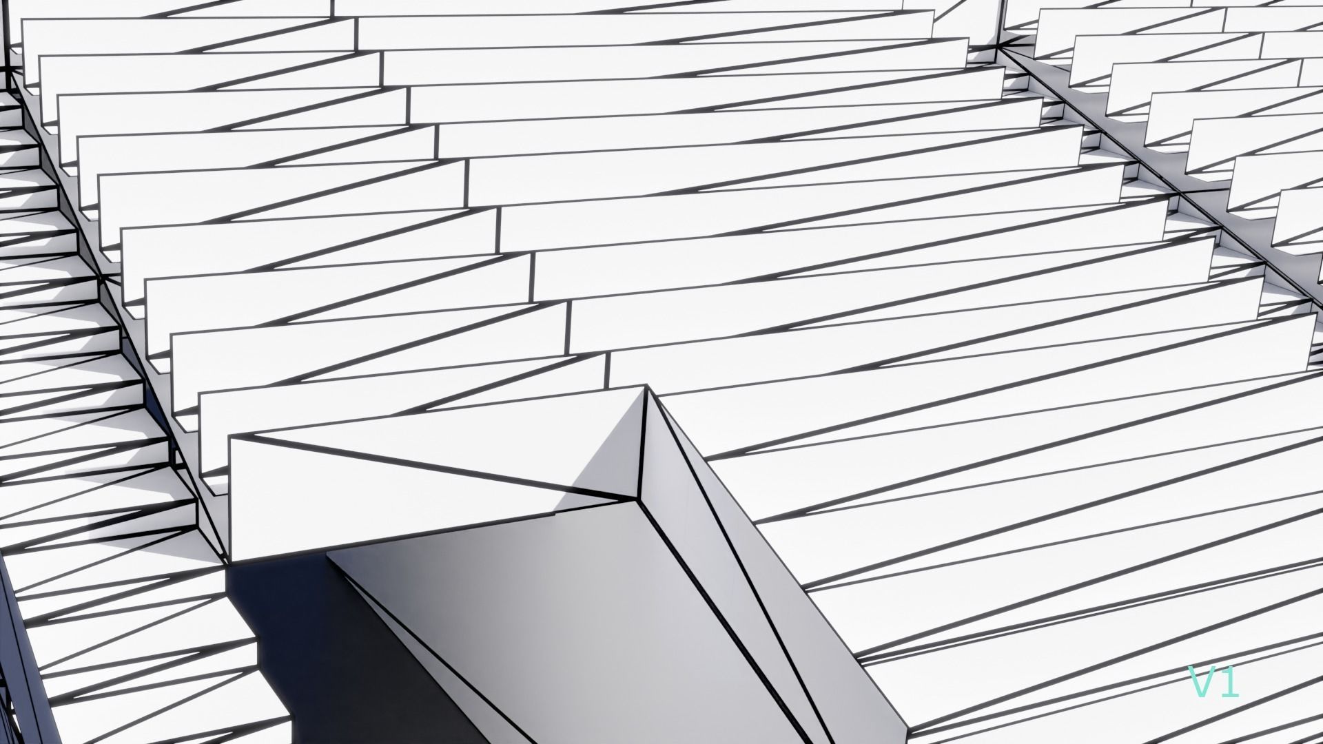 Modular Game Ready Grandstand V2 Low-poly 3D model_22