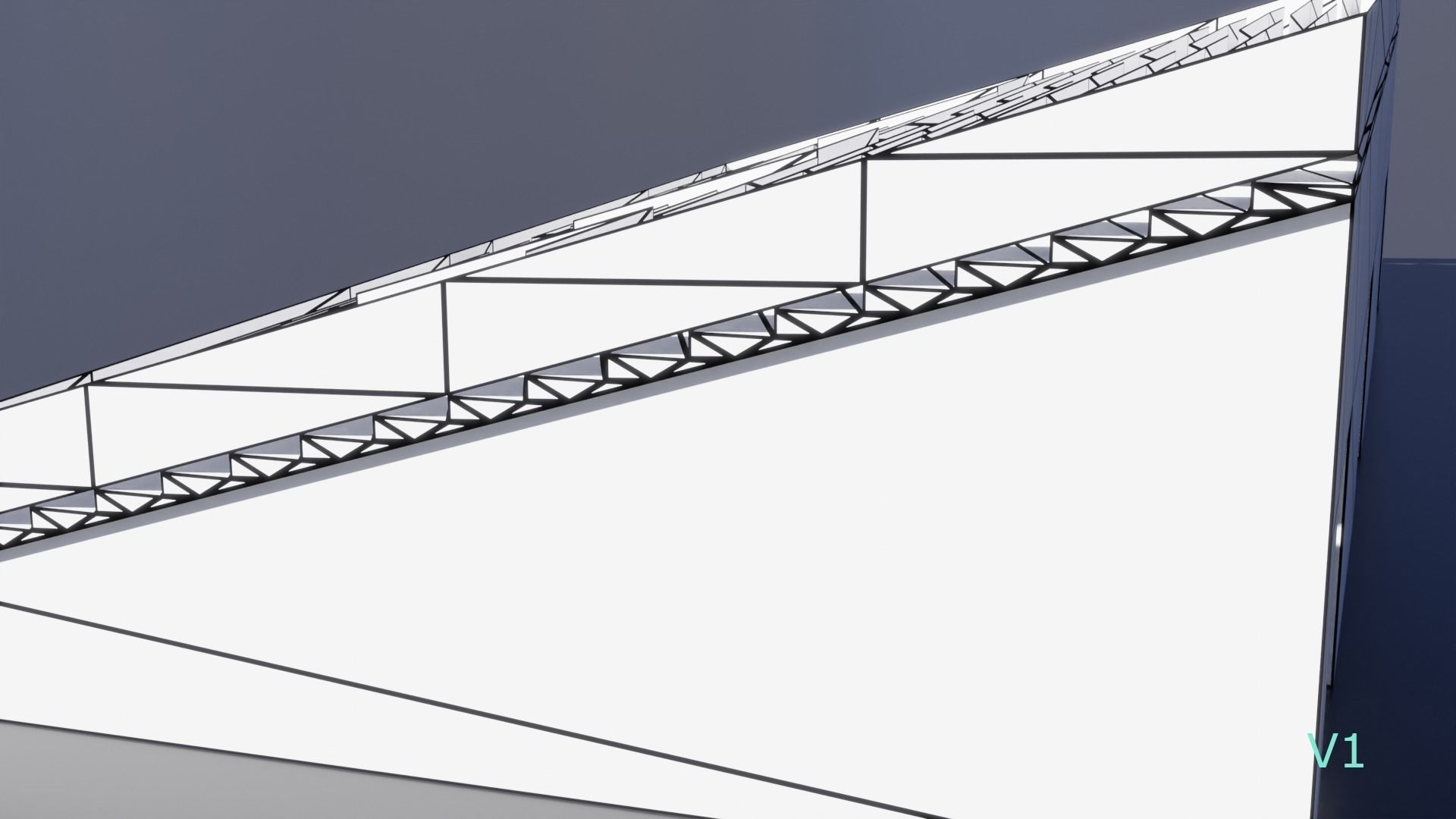 Modular Game Ready Grandstand V2 Low-poly 3D model_15