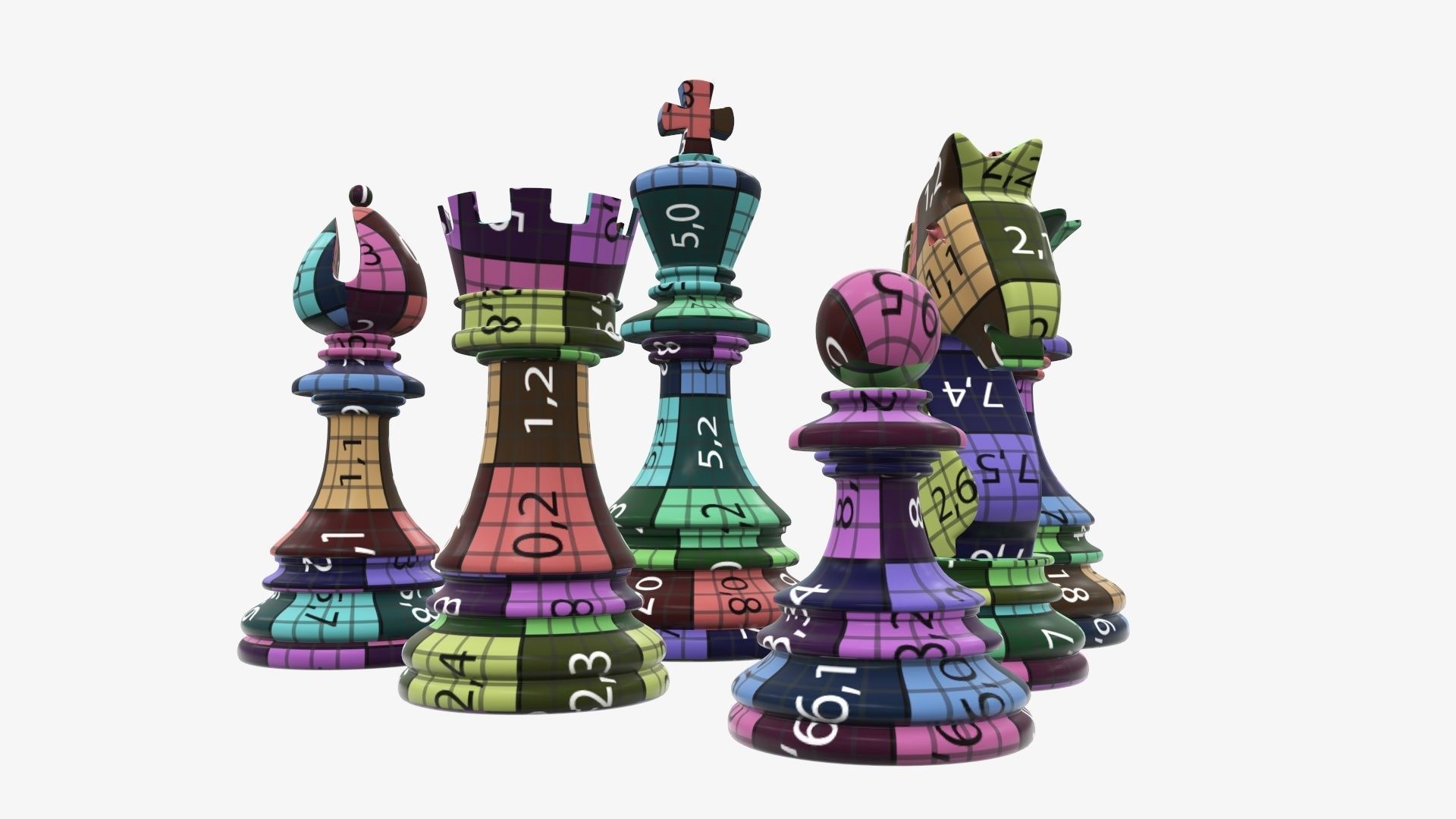 Chess figurines 3D model_11