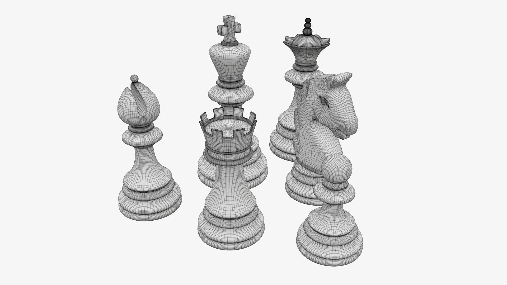Chess figurines 3D model_5