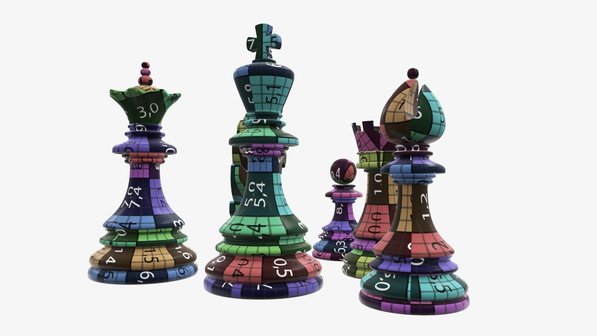 Chess figurines 3D model_13