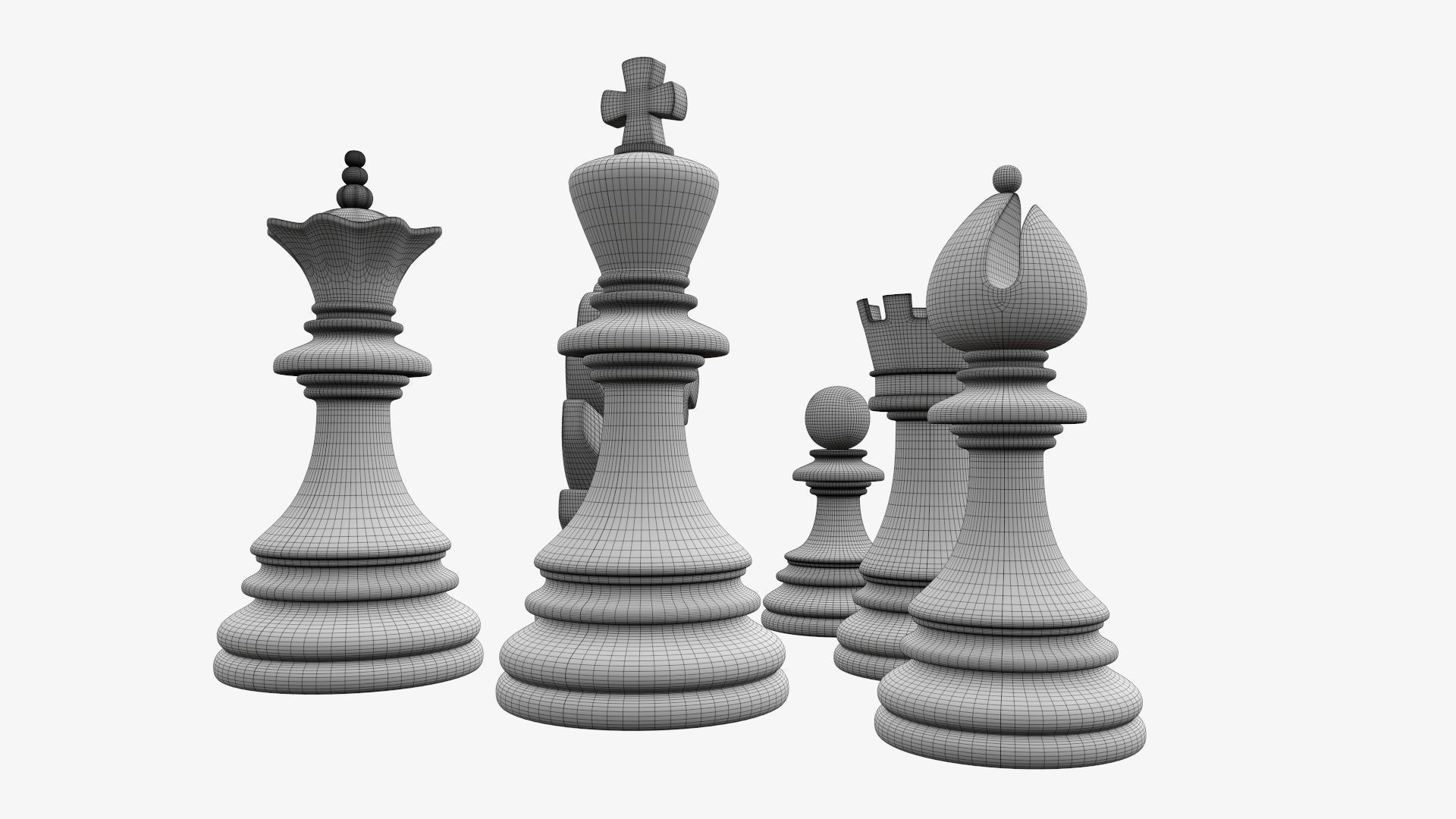 Chess figurines 3D model_8