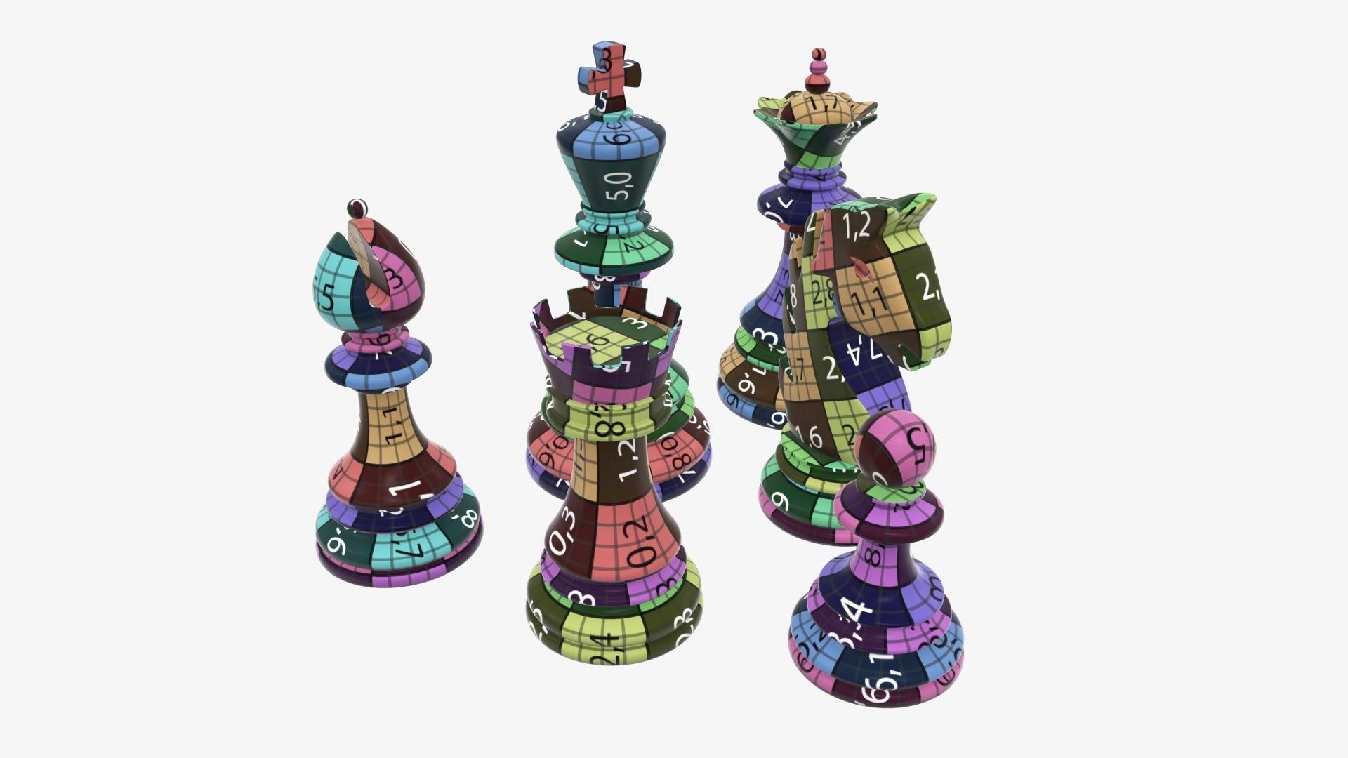 Chess figurines 3D model_10