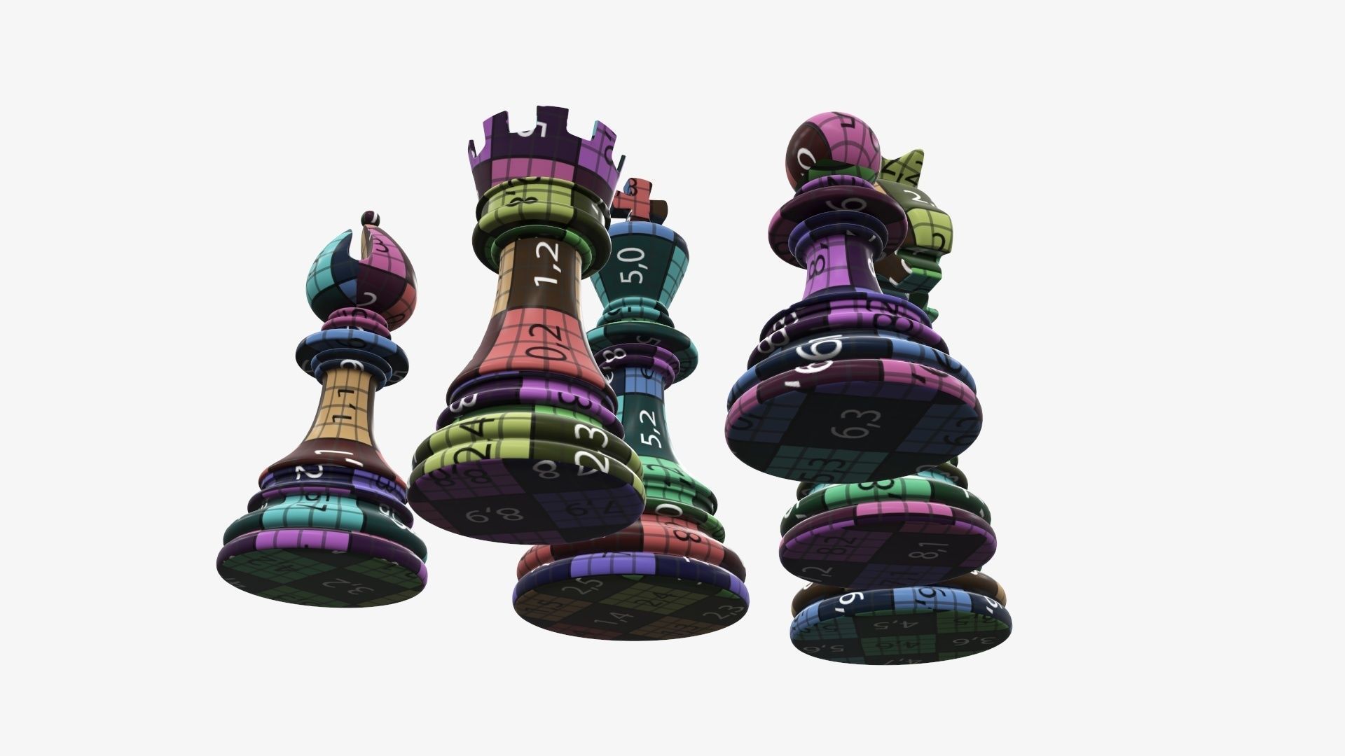 Chess figurines 3D model_14