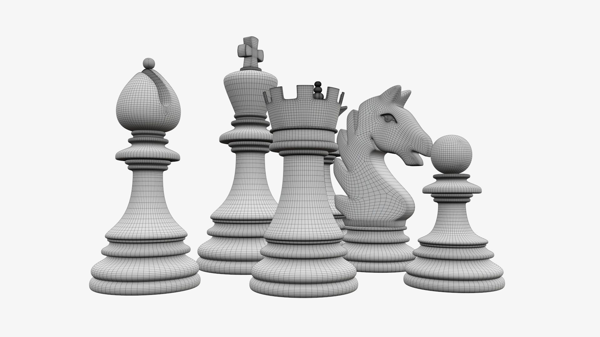 Chess figurines 3D model_7
