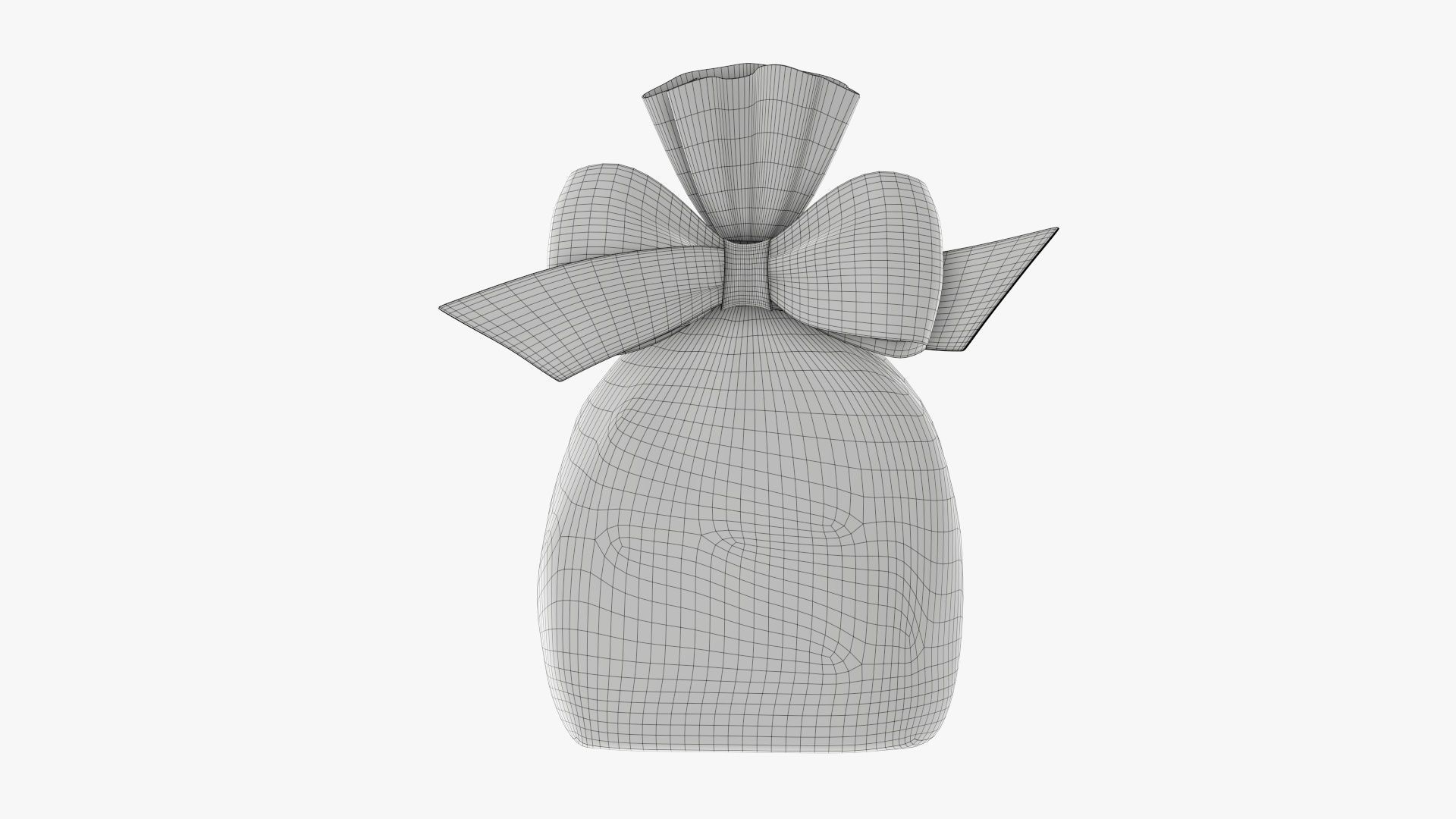 Clear bag with sweets and bow 02 3D model_4