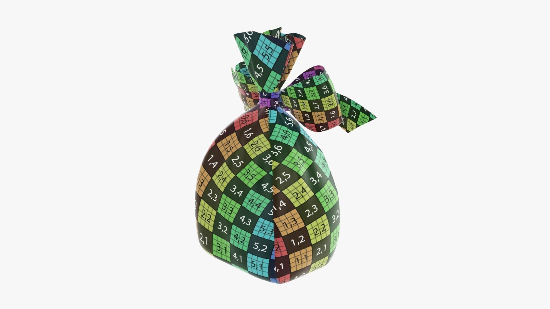 Clear bag with sweets and bow 02 3D model_8