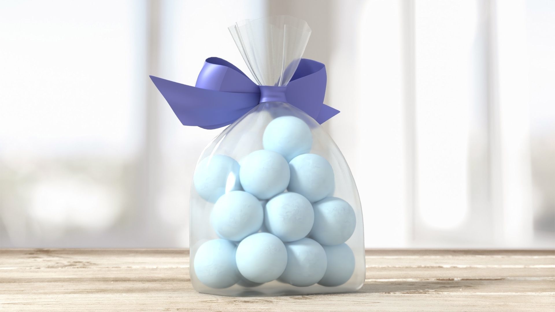 Clear bag with sweets and bow 02 3D model_3