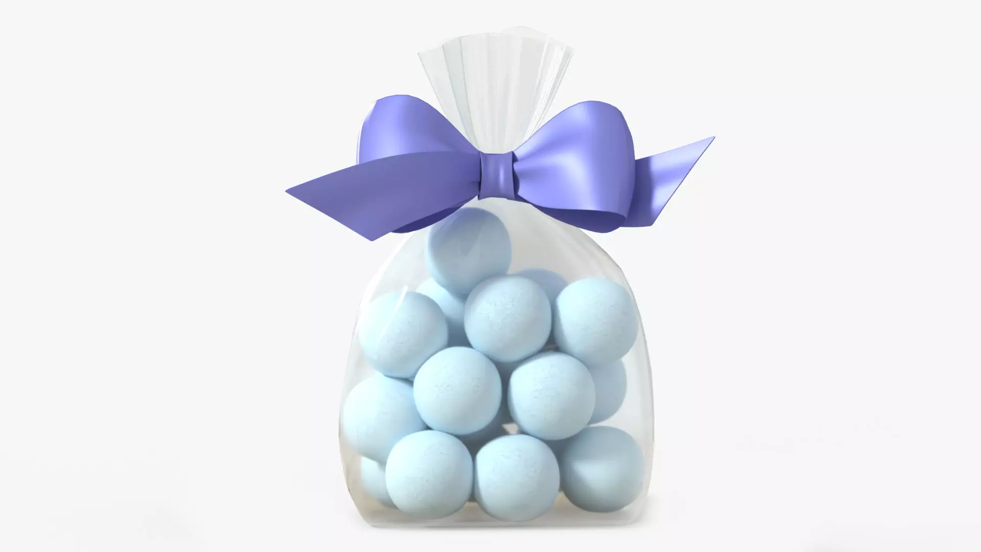 Clear bag with sweets and bow 02 3D model_0