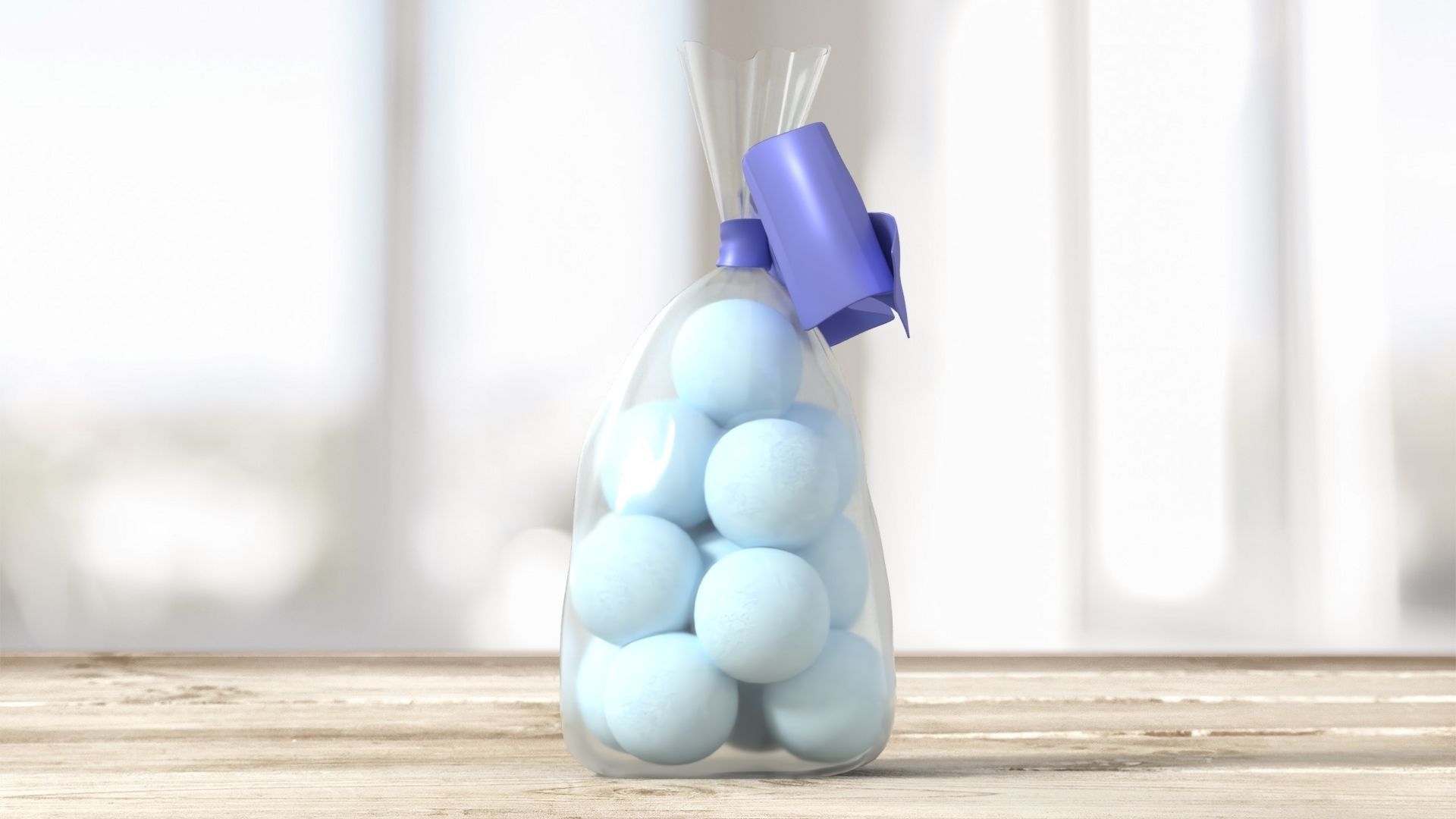 Clear bag with sweets and bow 02 3D model_2