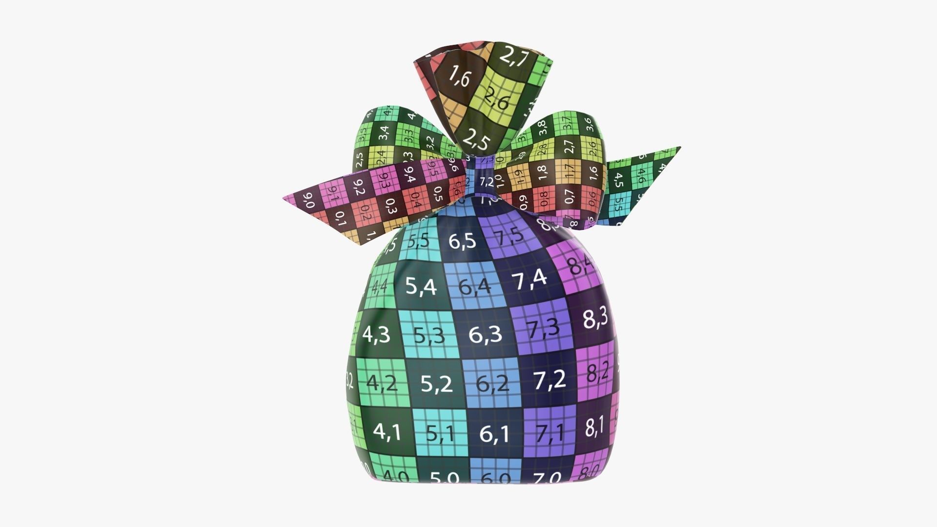 Clear bag with sweets and bow 02 3D model_7