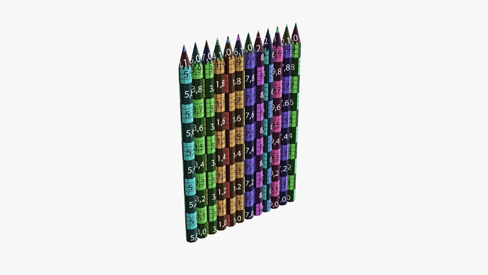 Color pencils in box 02 3D model_9