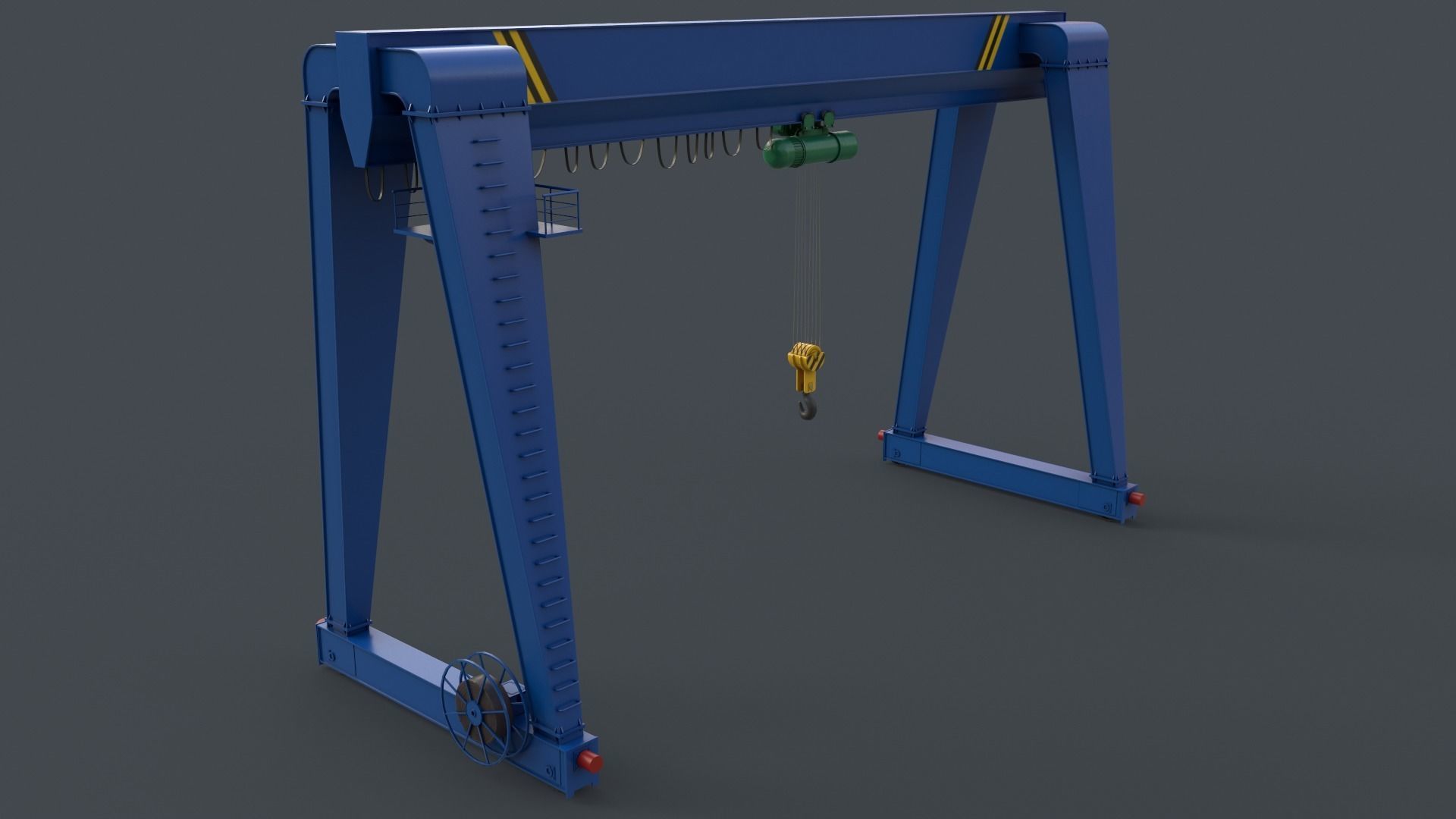 PBR Single Girder Gantry Crane V2 - Multi color Pack 3D Model Collection_25
