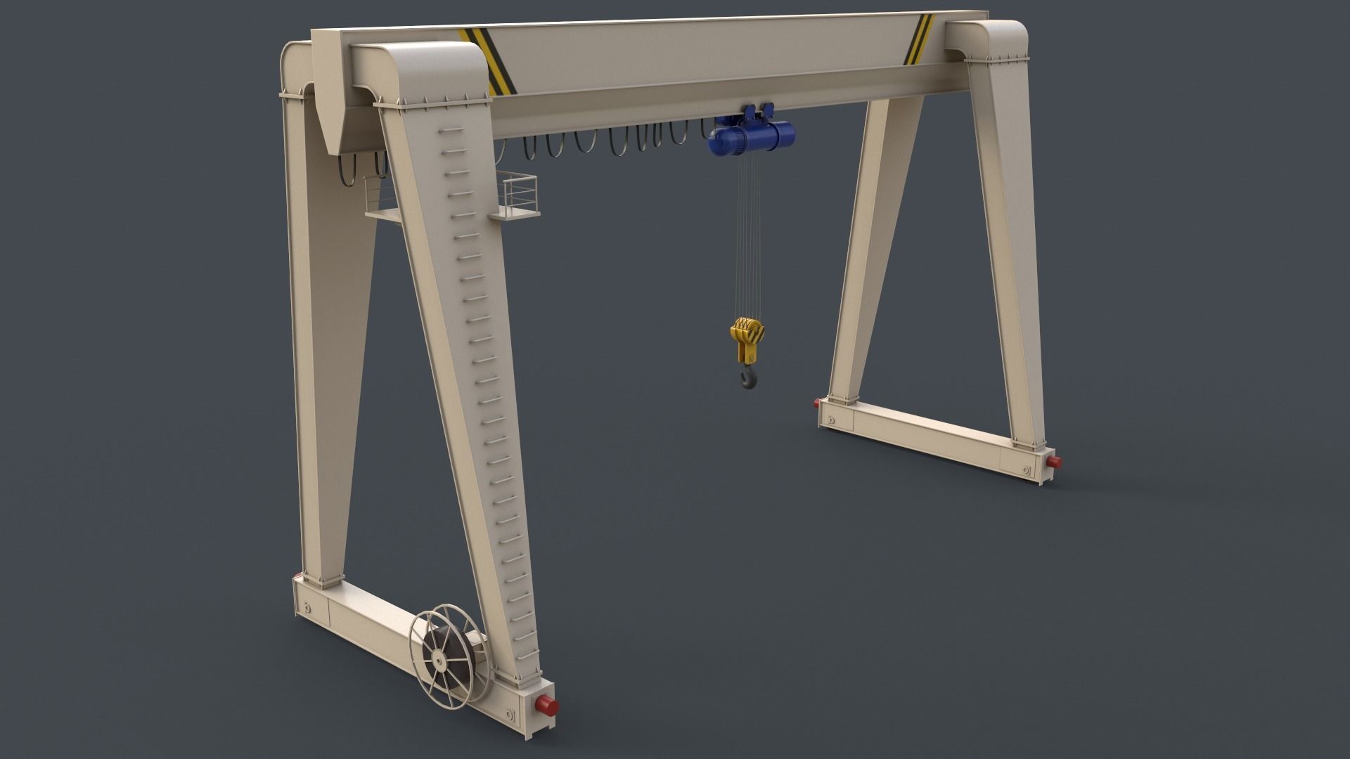 PBR Single Girder Gantry Crane V2 - Multi color Pack 3D Model Collection_41