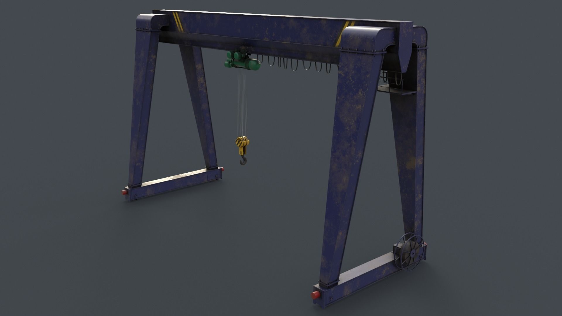 PBR Single Girder Gantry Crane V2 - Multi color Pack 3D Model Collection_93