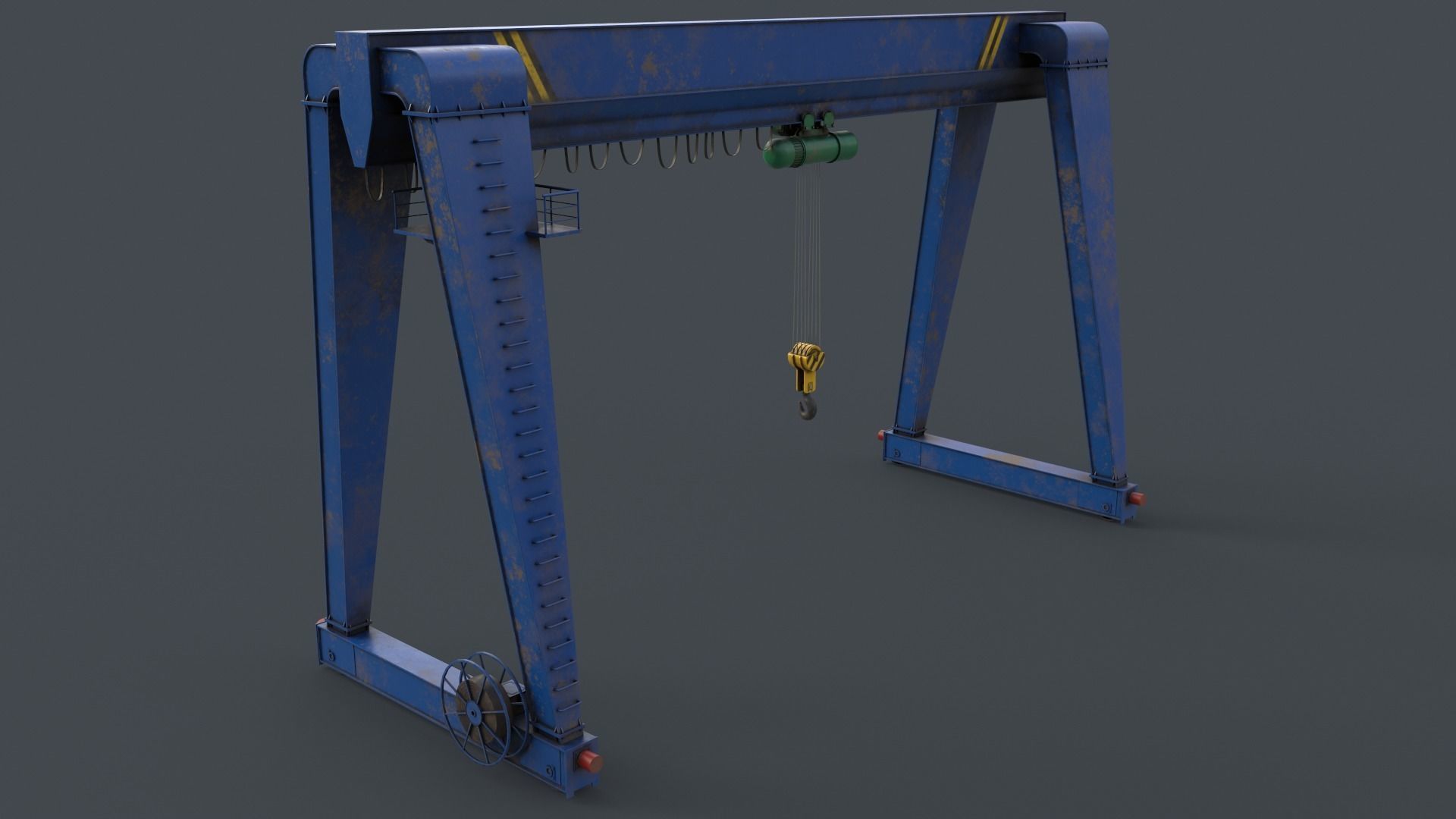 PBR Single Girder Gantry Crane V2 - Multi color Pack 3D Model Collection_55