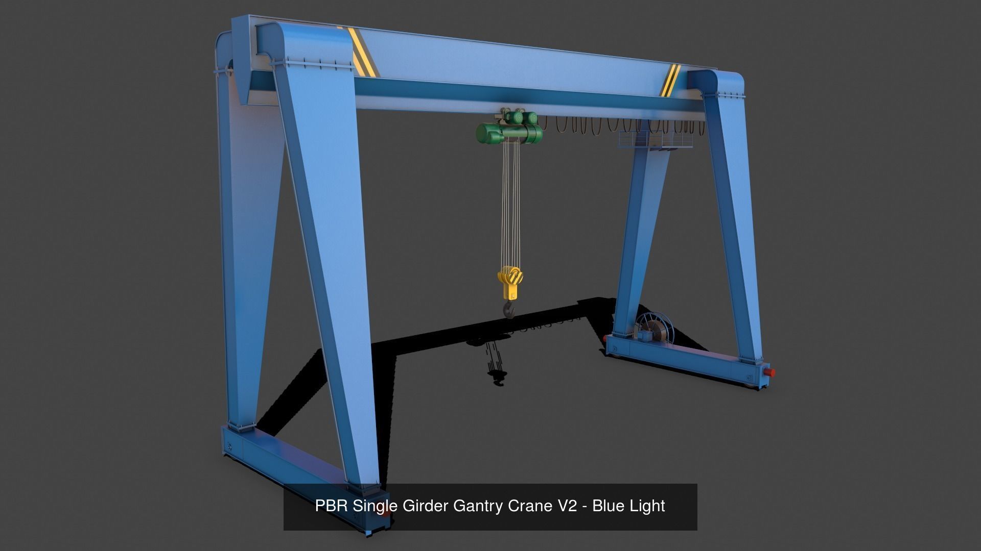 PBR Single Girder Gantry Crane V2 - Multi color Pack 3D Model Collection_14