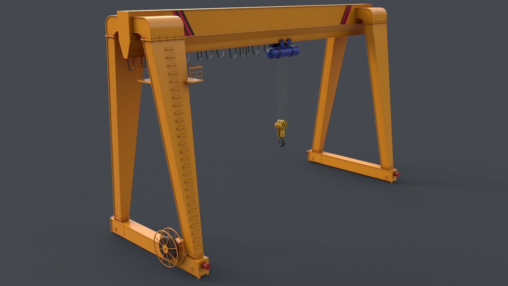PBR Single Girder Gantry Crane V2 - Multi color Pack 3D Model Collection_42