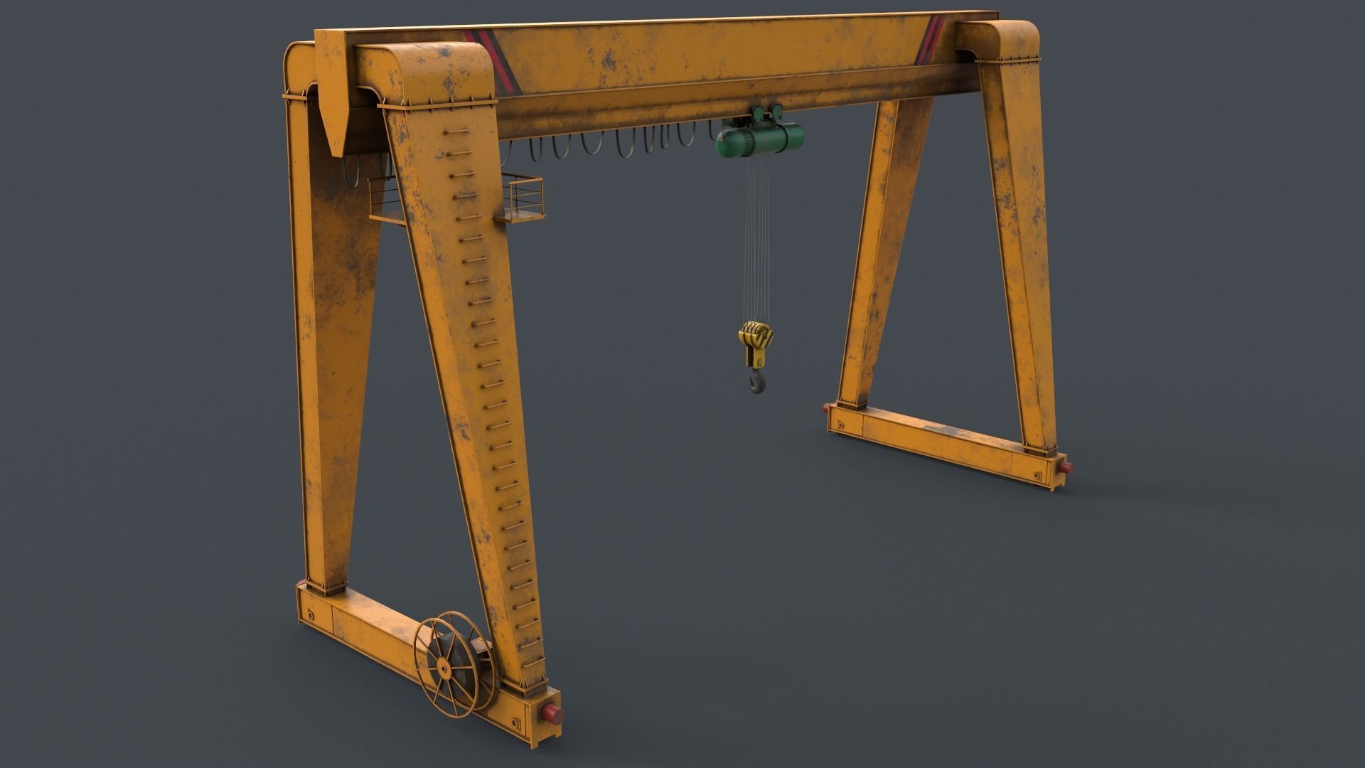PBR Single Girder Gantry Crane V2 - Multi color Pack 3D Model Collection_53