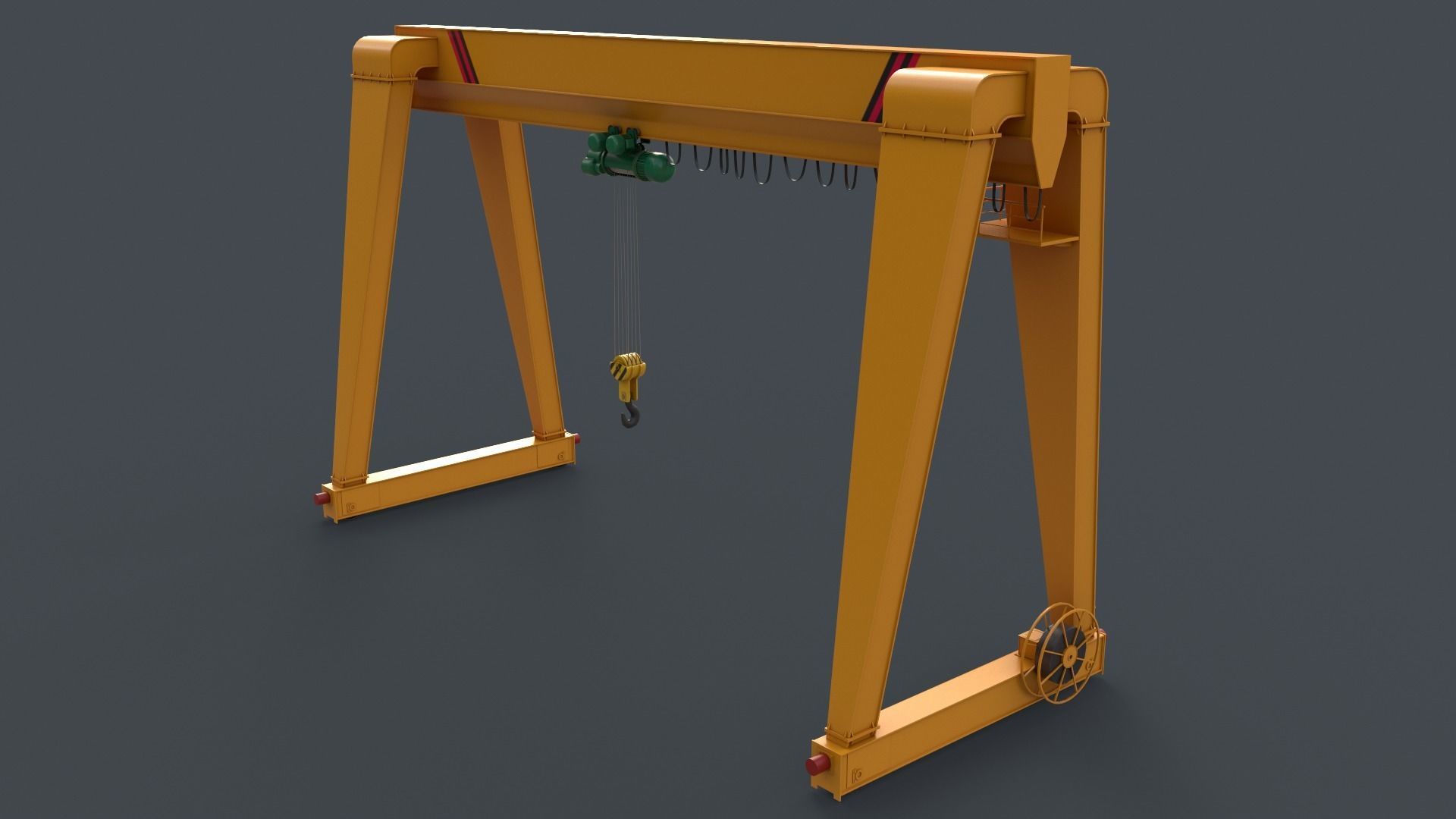 PBR Single Girder Gantry Crane V2 - Multi color Pack 3D Model Collection_108