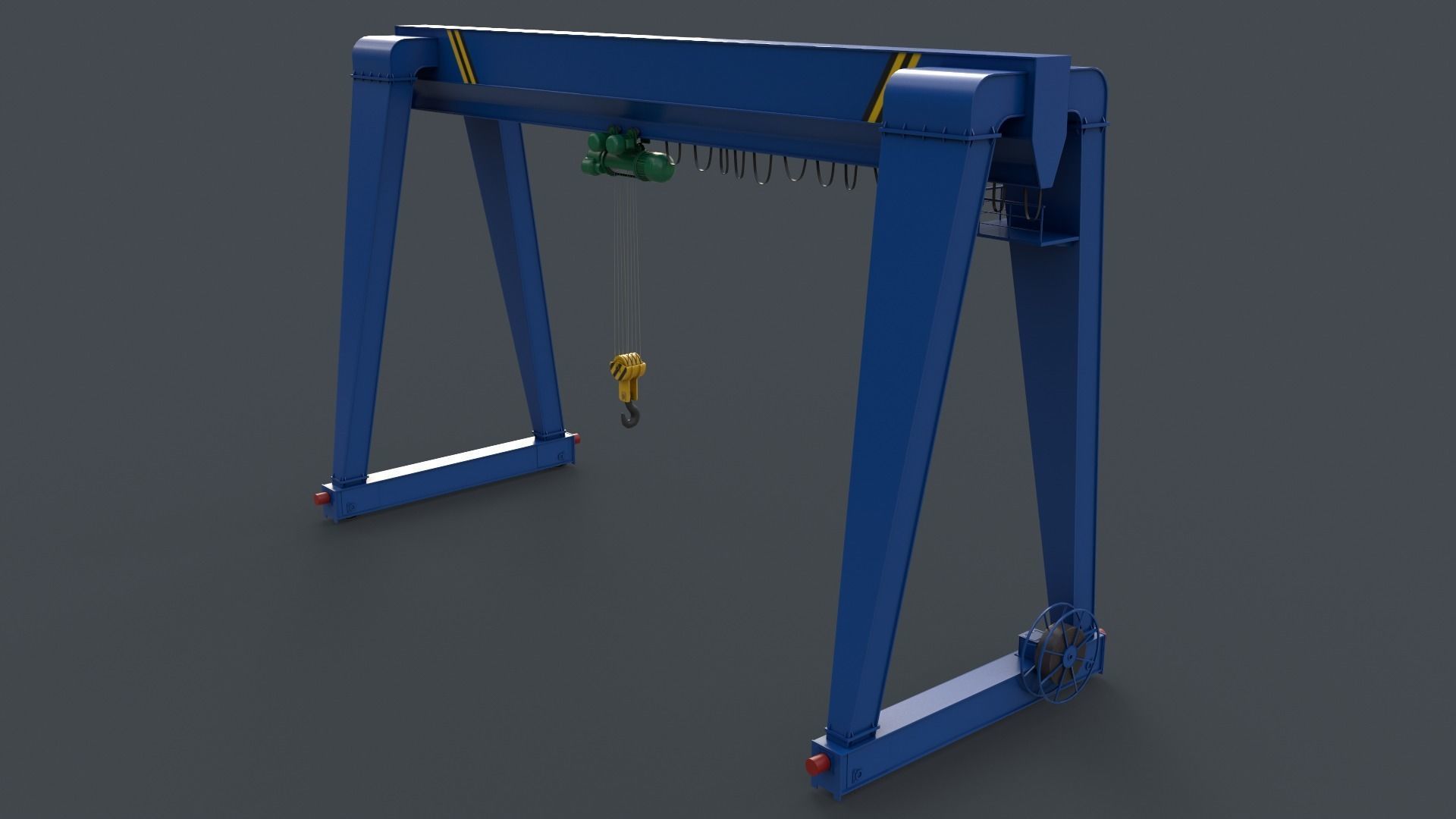 PBR Single Girder Gantry Crane V2 - Multi color Pack 3D Model Collection_89