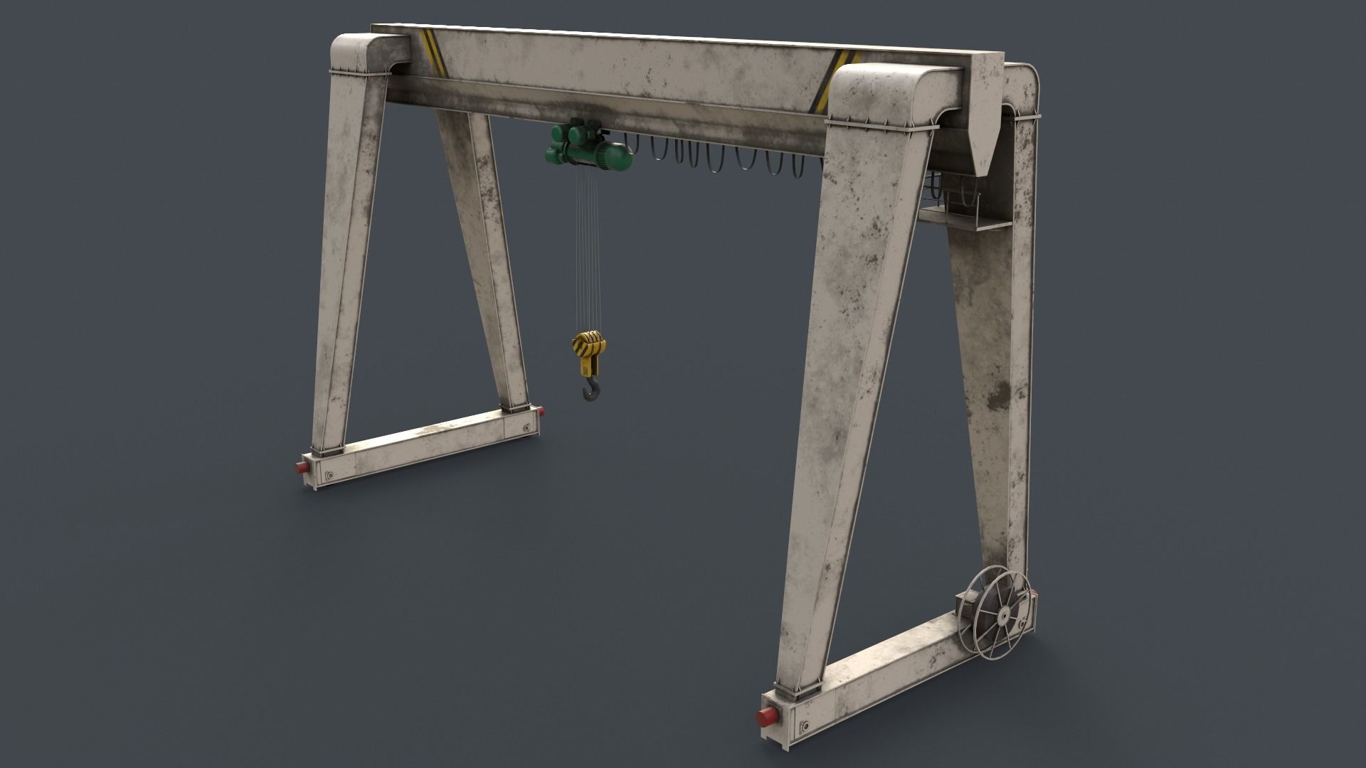 PBR Single Girder Gantry Crane V2 - Multi color Pack 3D Model Collection_106