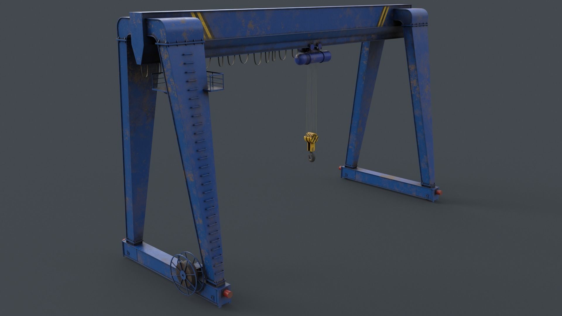 PBR Single Girder Gantry Crane V2 - Multi color Pack 3D Model Collection_62