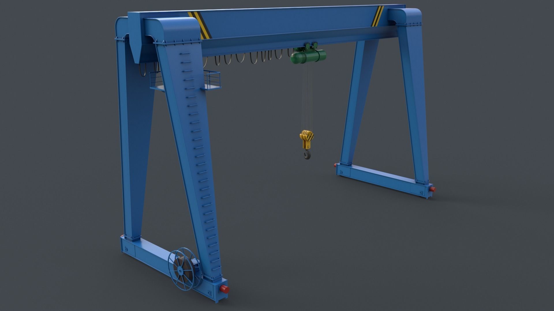 PBR Single Girder Gantry Crane V2 - Multi color Pack 3D Model Collection_49