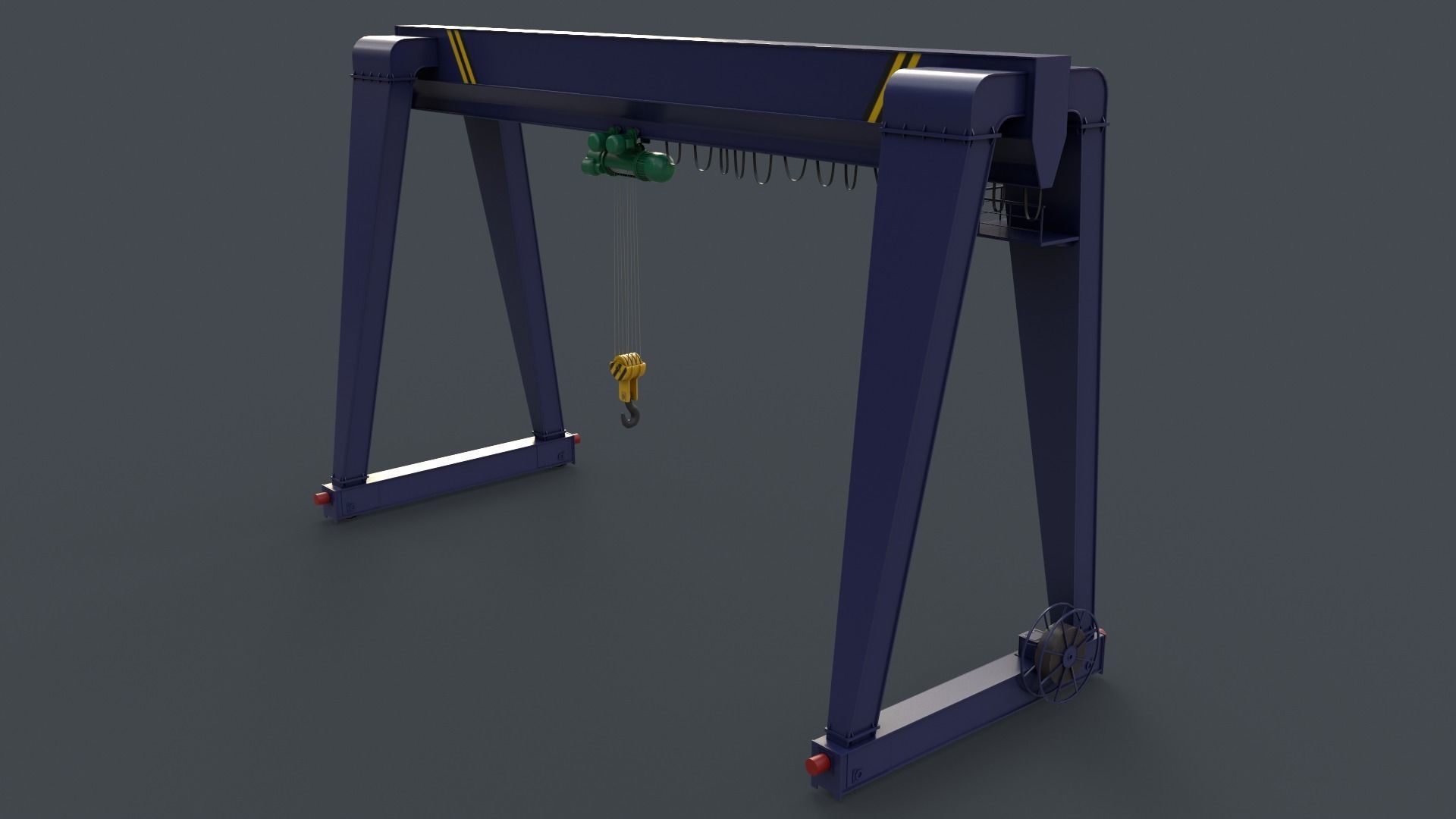 PBR Single Girder Gantry Crane V2 - Multi color Pack 3D Model Collection_94