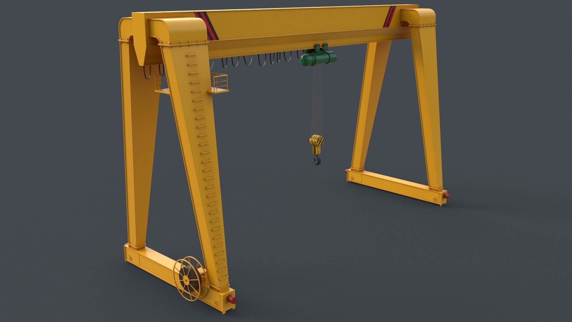 PBR Single Girder Gantry Crane V2 - Multi color Pack 3D Model Collection_64