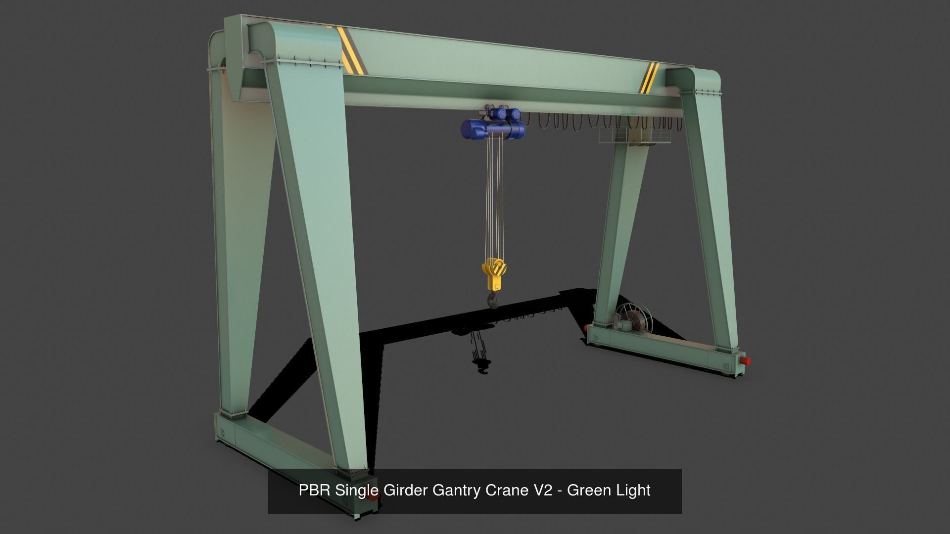 PBR Single Girder Gantry Crane V2 - Multi color Pack 3D Model Collection_16