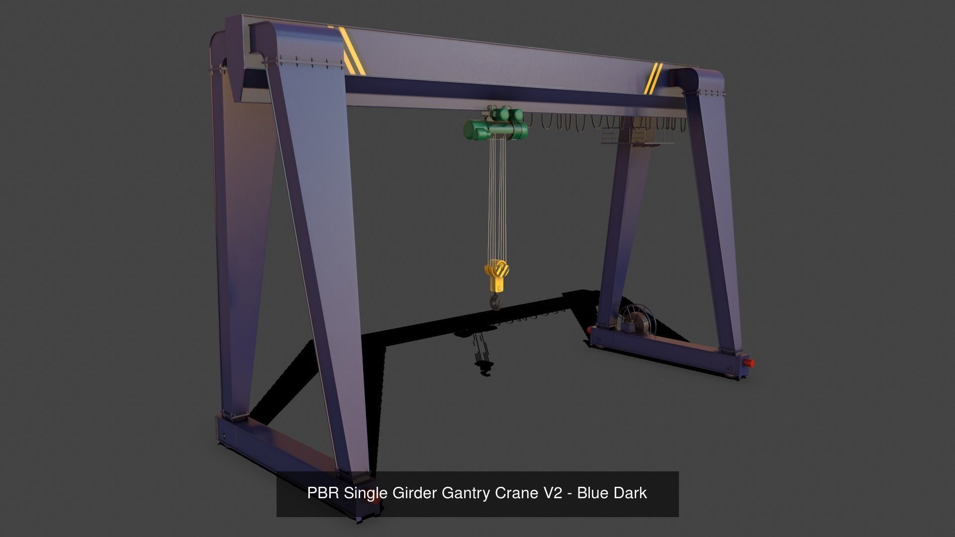 PBR Single Girder Gantry Crane V2 - Multi color Pack 3D Model Collection_13
