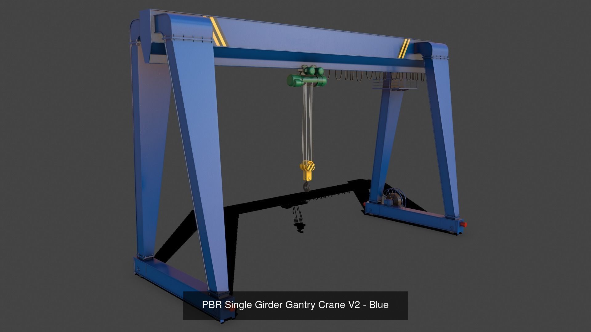 PBR Single Girder Gantry Crane V2 - Multi color Pack 3D Model Collection_12