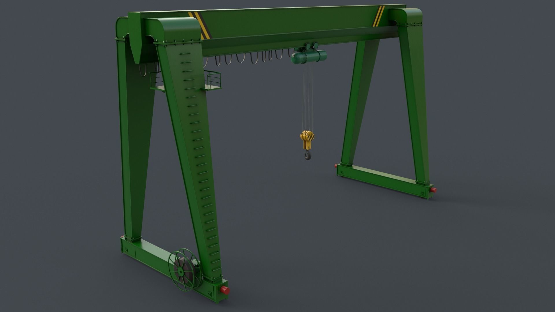 PBR Single Girder Gantry Crane V2 - Multi color Pack 3D Model Collection_28