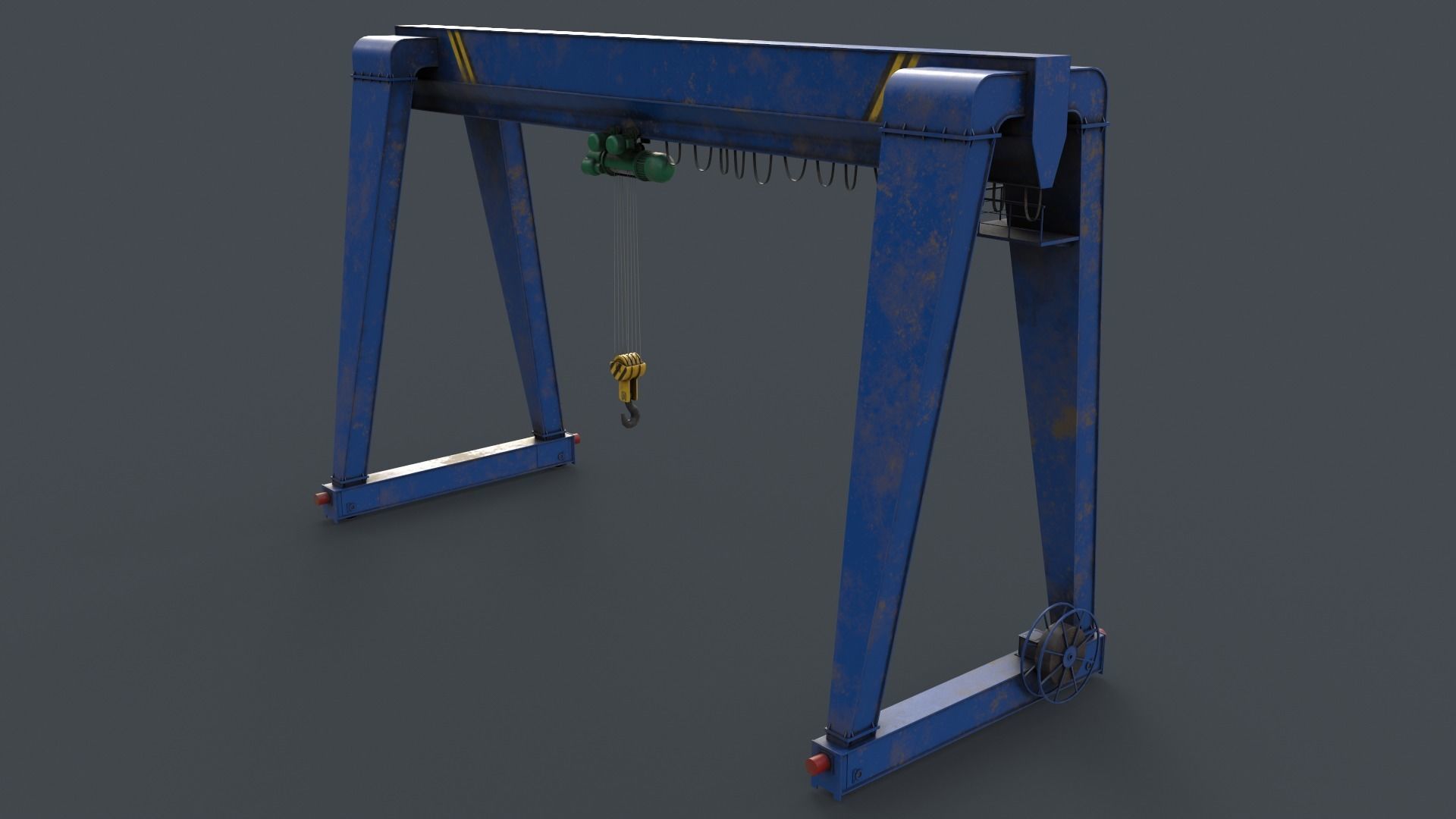 PBR Single Girder Gantry Crane V2 - Multi color Pack 3D Model Collection_90