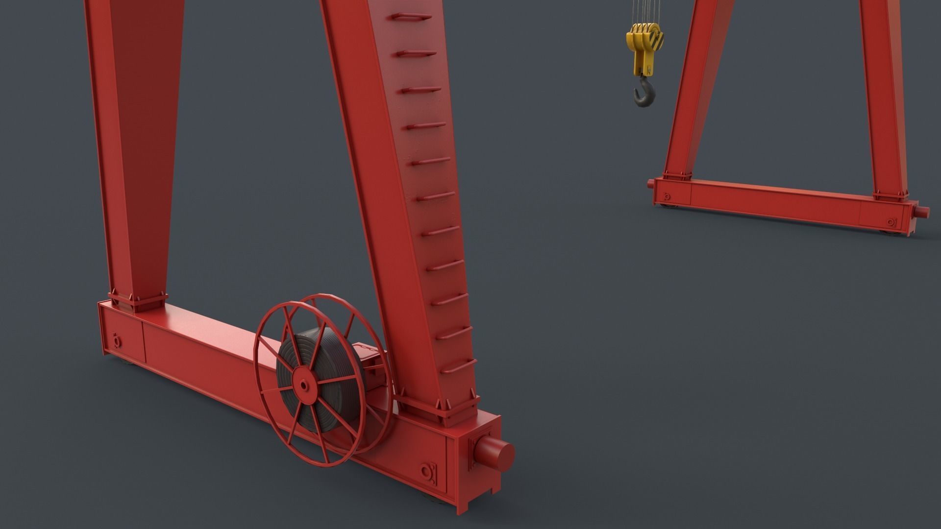 PBR Single Girder Gantry Crane V2 - Multi color Pack 3D Model Collection_82