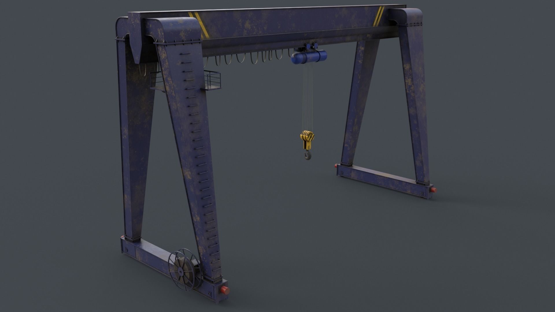 PBR Single Girder Gantry Crane V2 - Multi color Pack 3D Model Collection_32