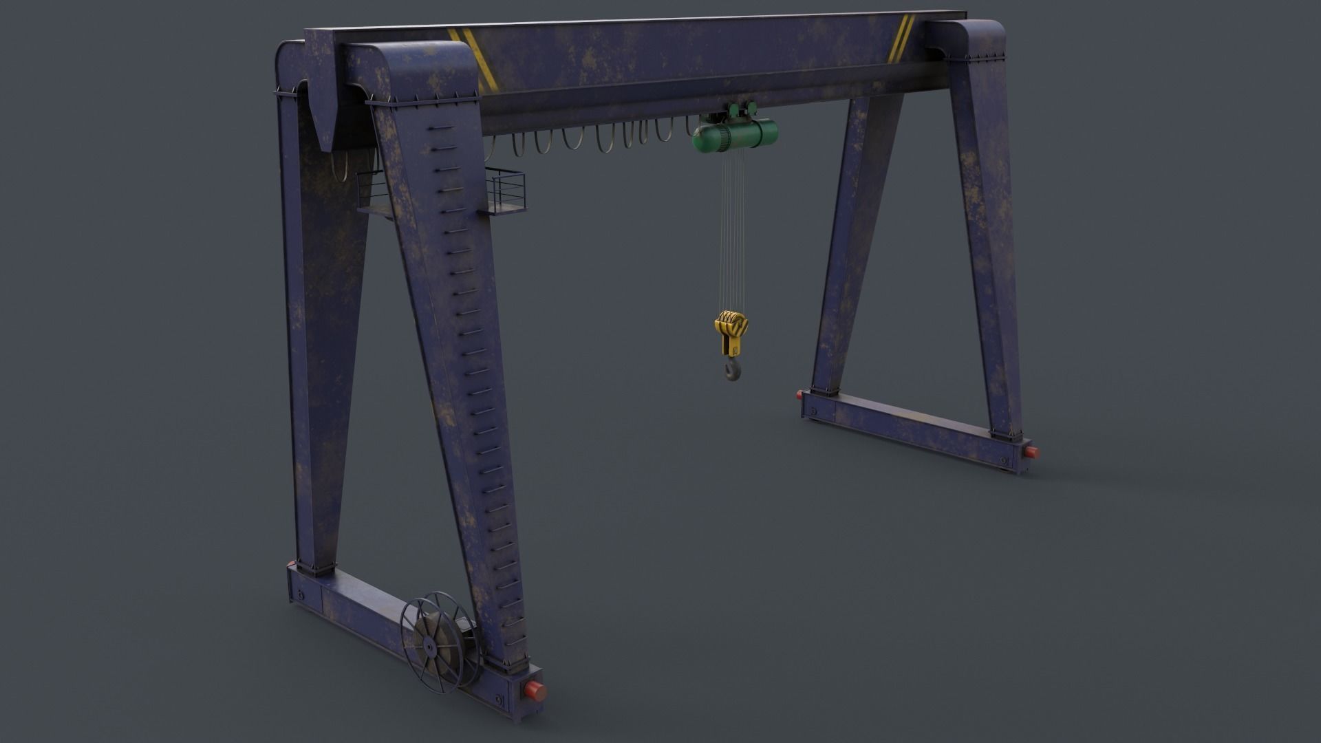 PBR Single Girder Gantry Crane V2 - Multi color Pack 3D Model Collection_35