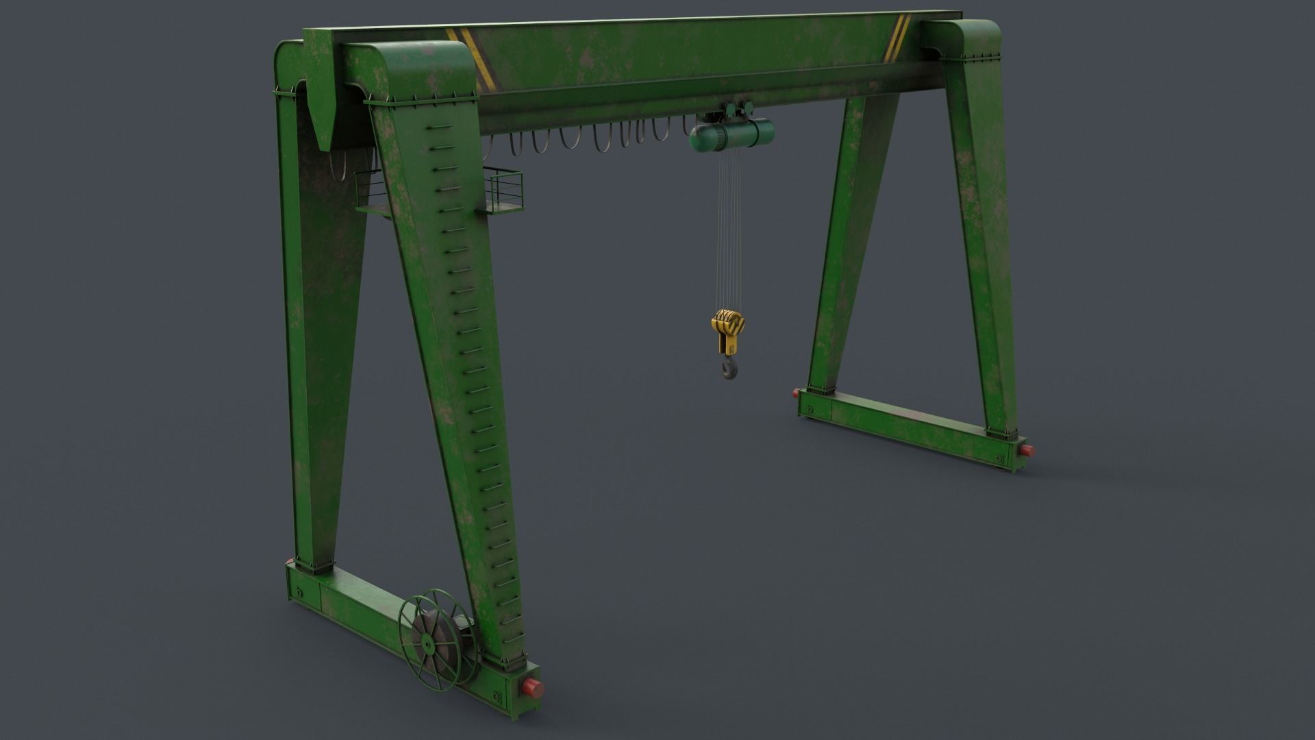 PBR Single Girder Gantry Crane V2 - Multi color Pack 3D Model Collection_31