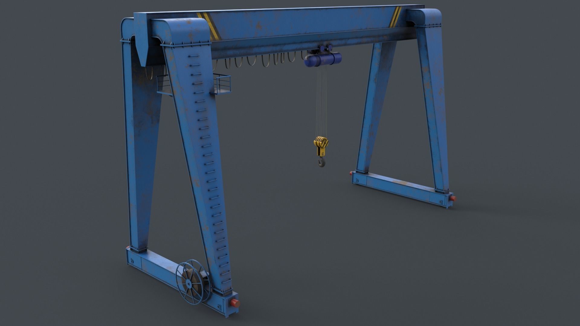 PBR Single Girder Gantry Crane V2 - Multi color Pack 3D Model Collection_51