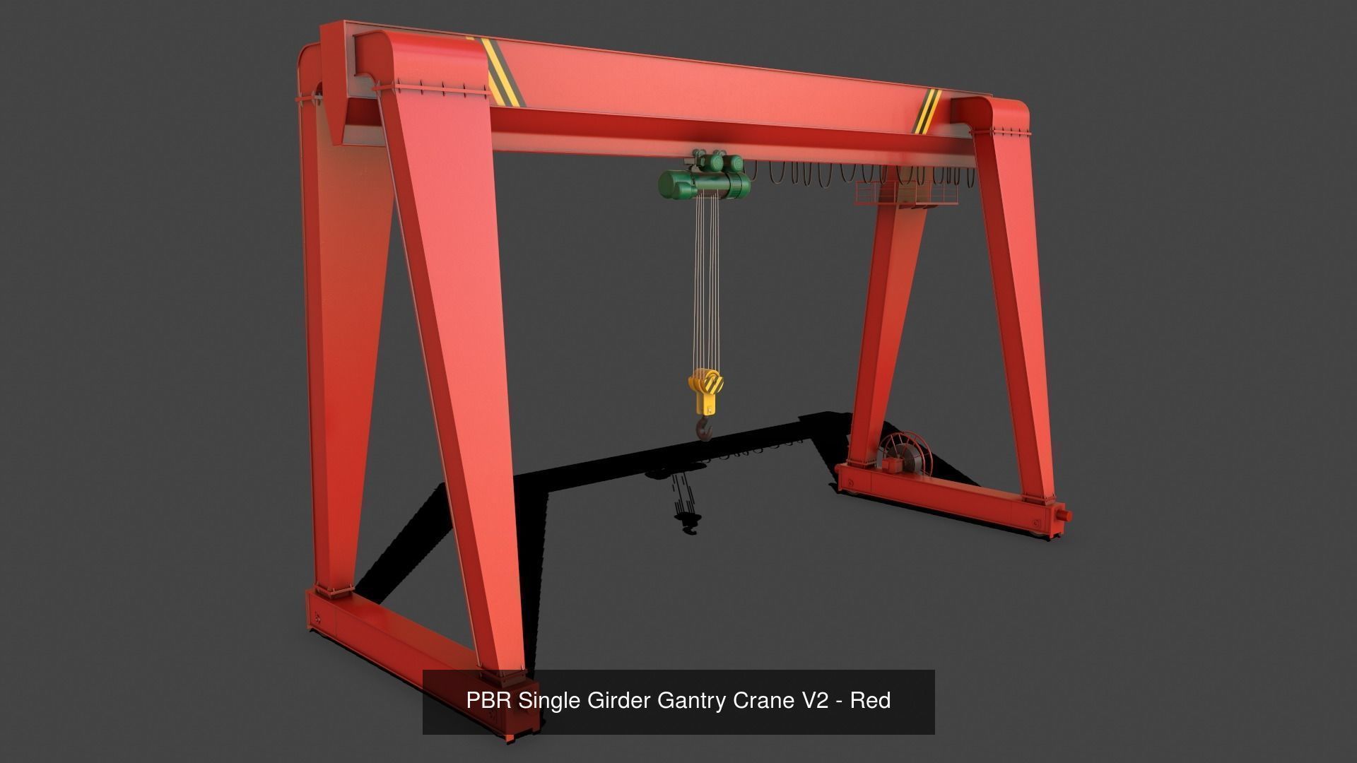 PBR Single Girder Gantry Crane V2 - Multi color Pack 3D Model Collection_18