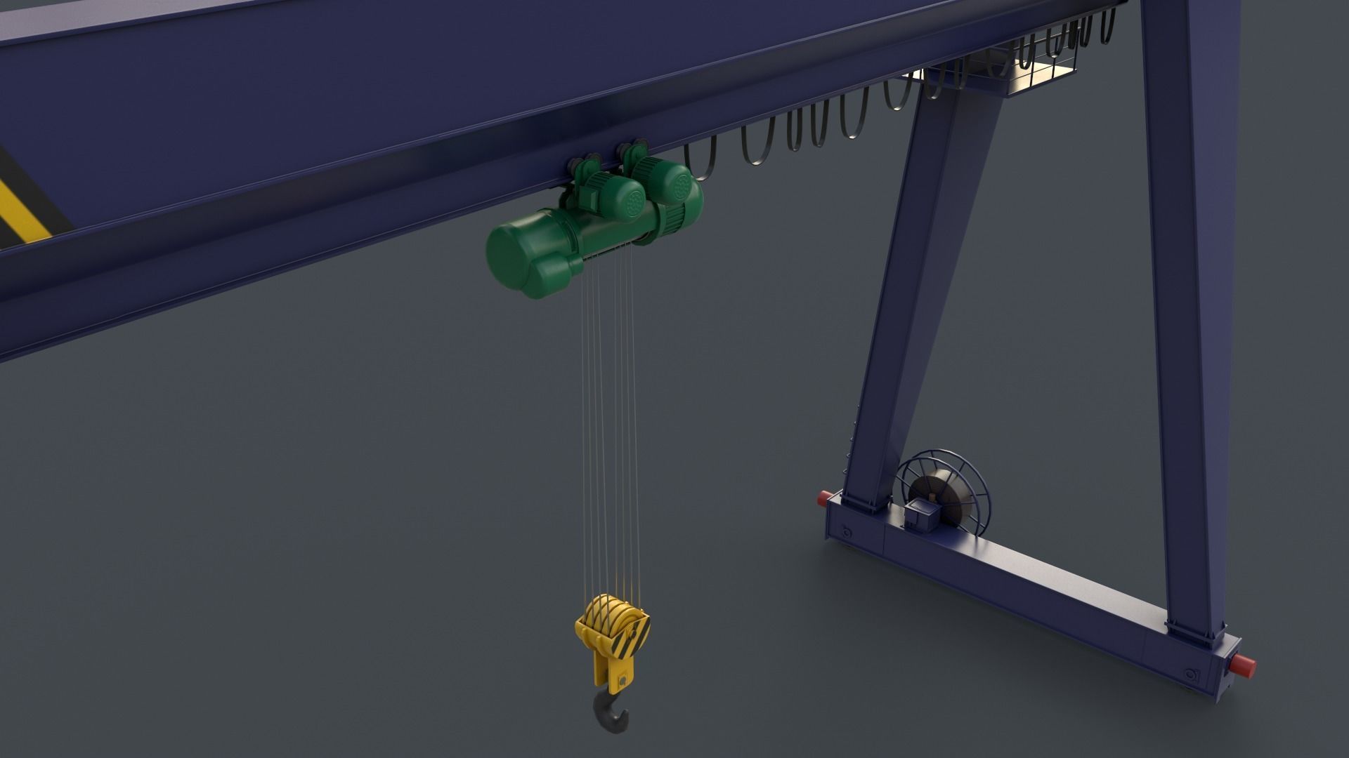 PBR Single Girder Gantry Crane V2 - Multi color Pack 3D Model Collection_67