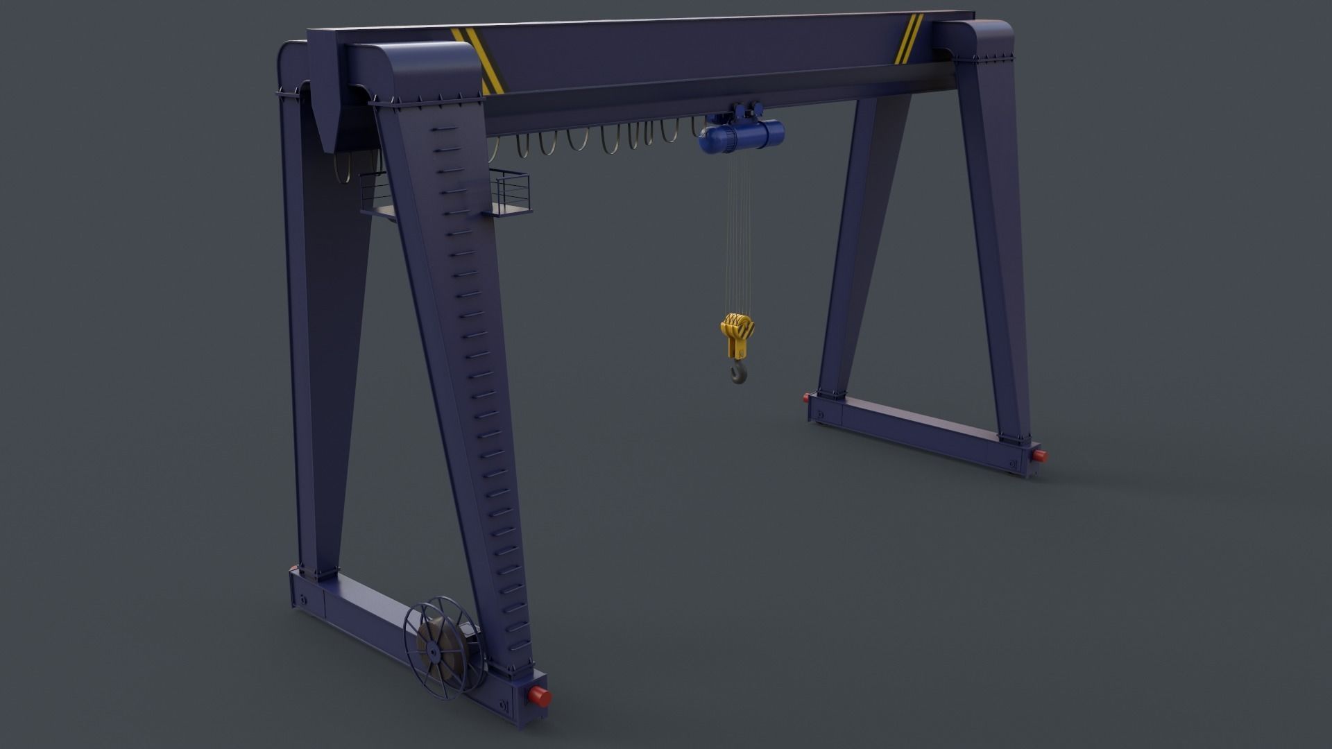PBR Single Girder Gantry Crane V2 - Multi color Pack 3D Model Collection_24
