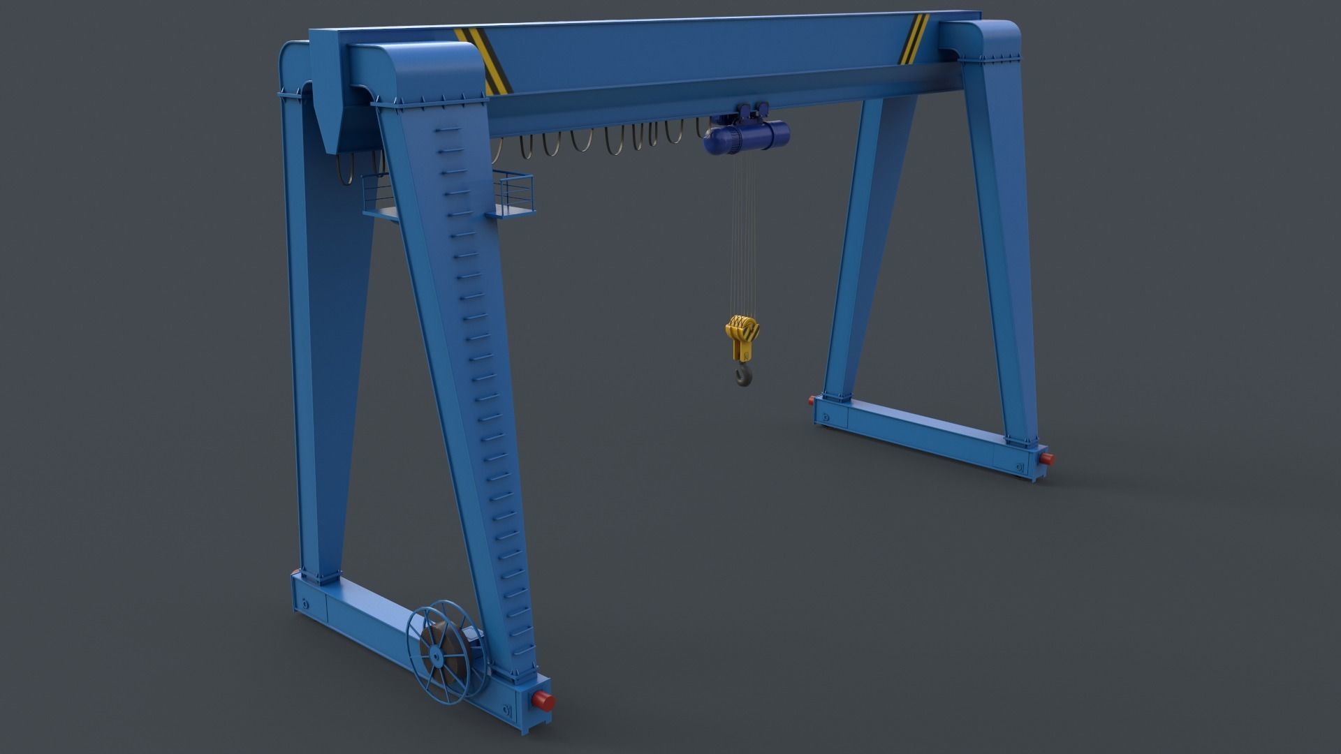 PBR Single Girder Gantry Crane V2 - Multi color Pack 3D Model Collection_39