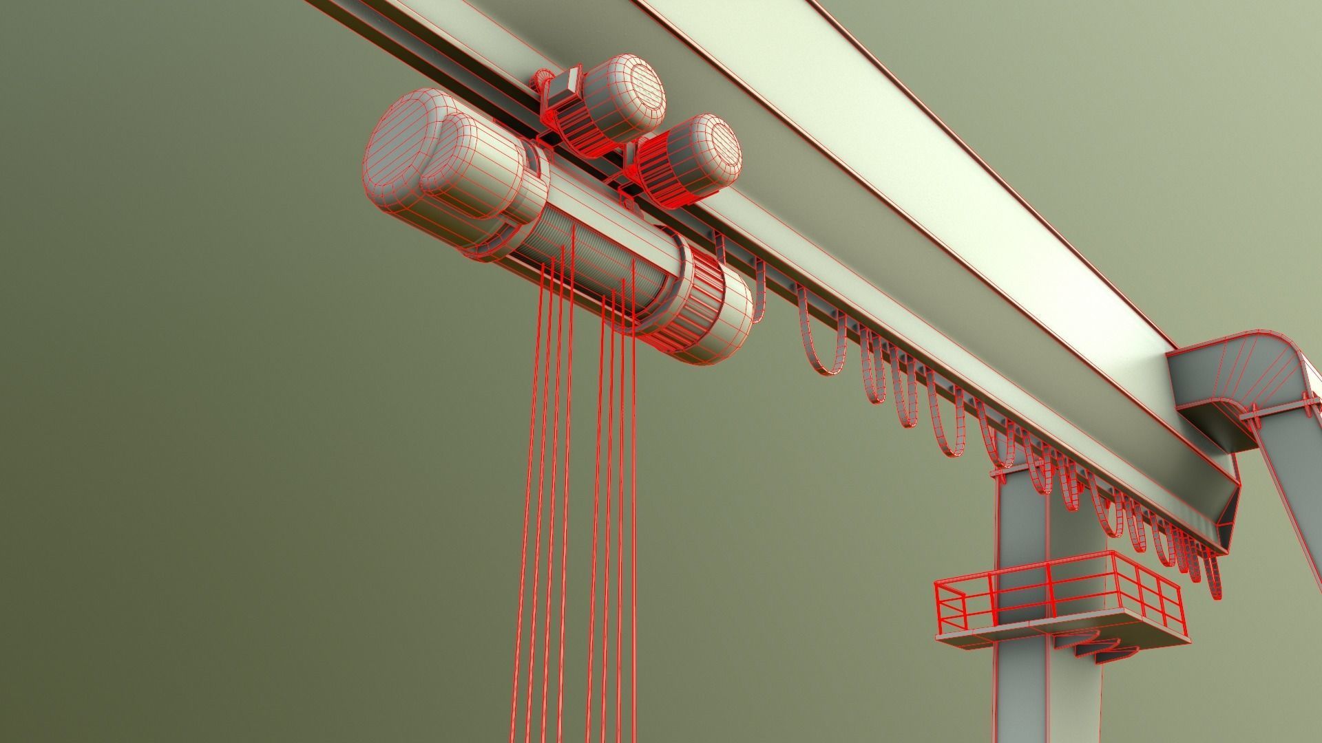 PBR Single Girder Gantry Crane V2 - Multi color Pack 3D Model Collection_113