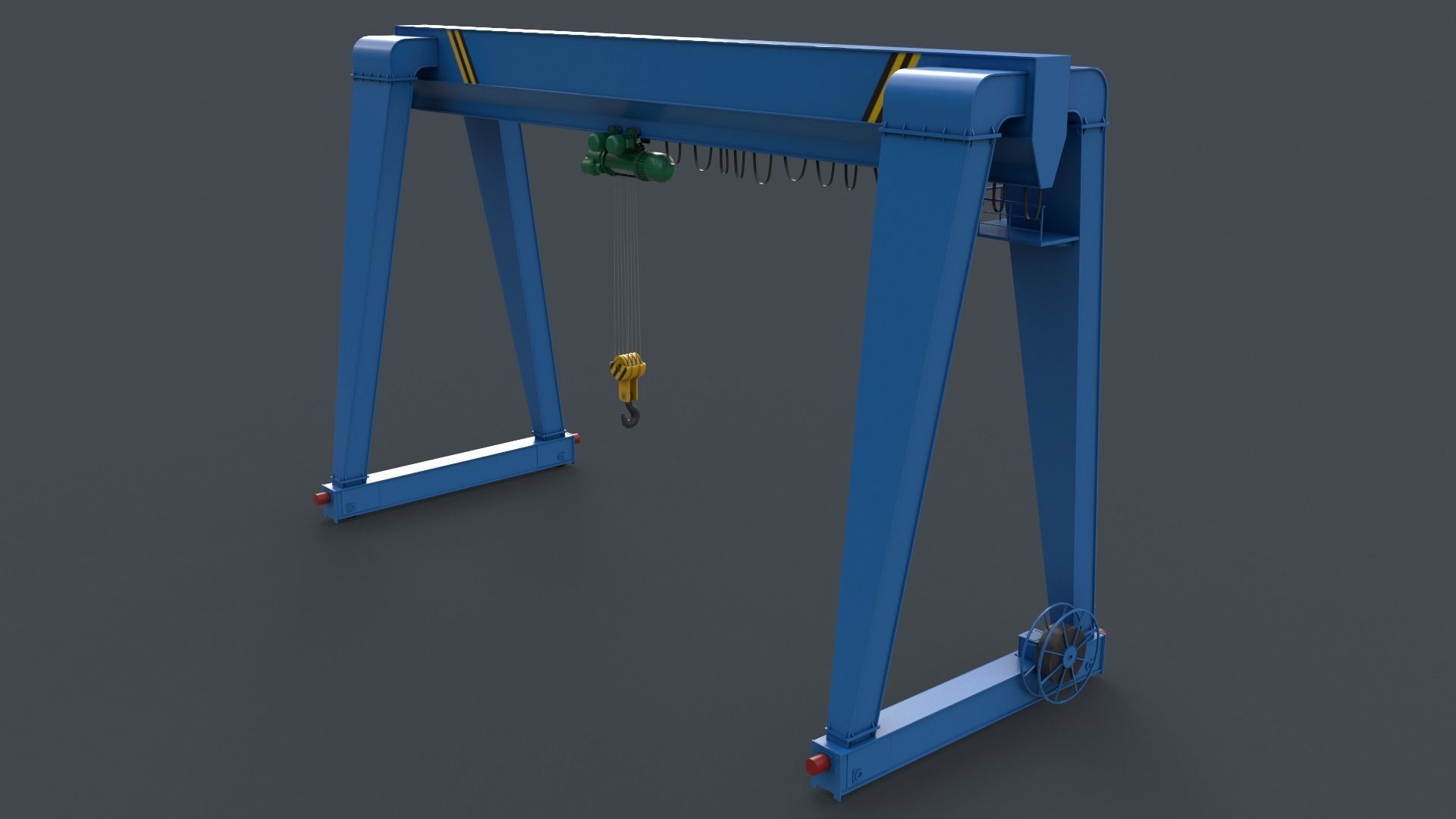 PBR Single Girder Gantry Crane V2 - Multi color Pack 3D Model Collection_101