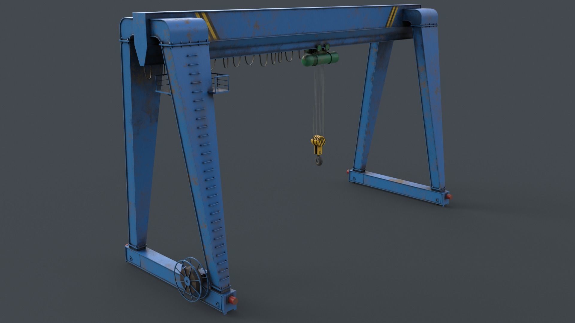 PBR Single Girder Gantry Crane V2 - Multi color Pack 3D Model Collection_63