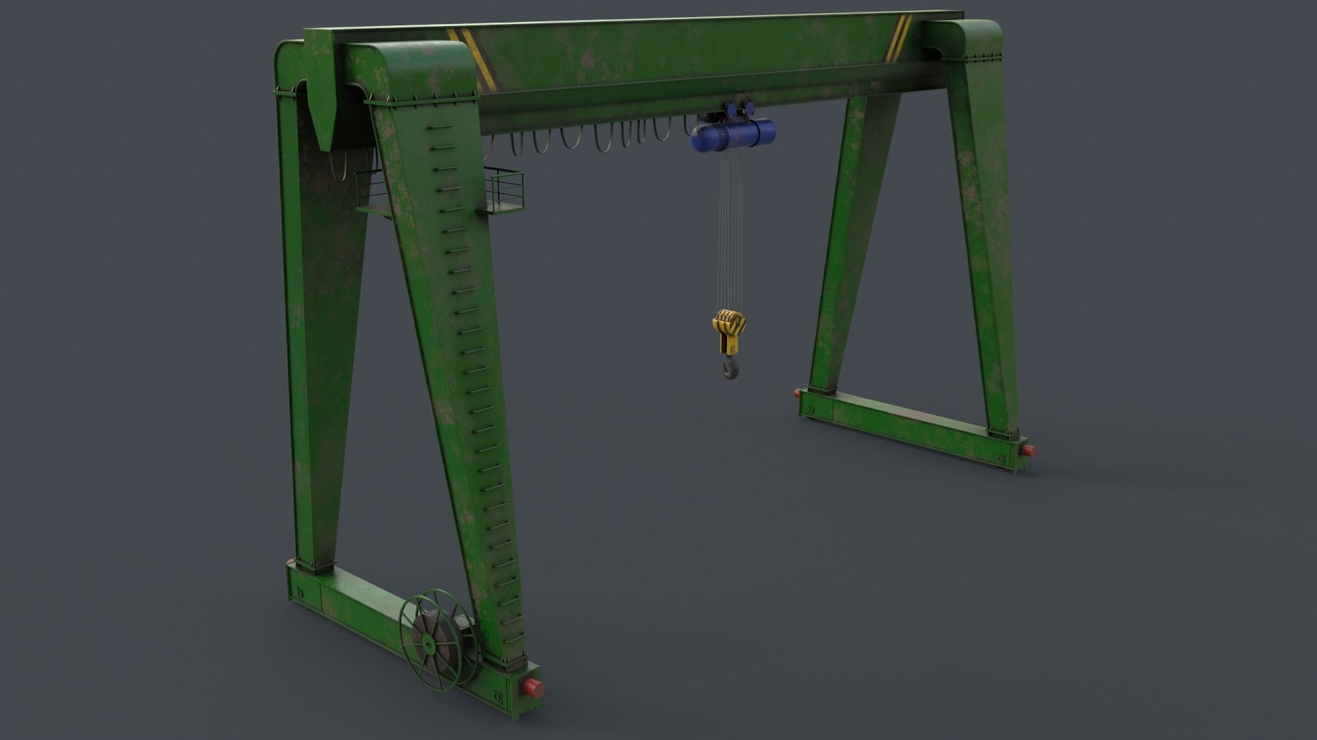 PBR Single Girder Gantry Crane V2 - Multi color Pack 3D Model Collection_38