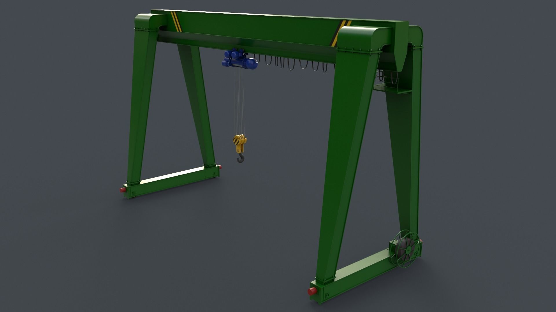 PBR Single Girder Gantry Crane V2 - Multi color Pack 3D Model Collection_91