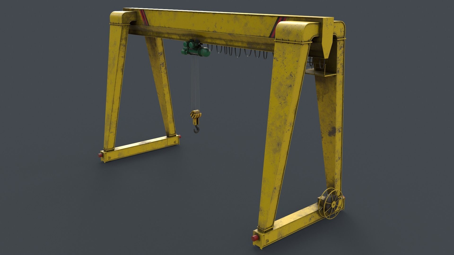 PBR Single Girder Gantry Crane V2 - Multi color Pack 3D Model Collection_102